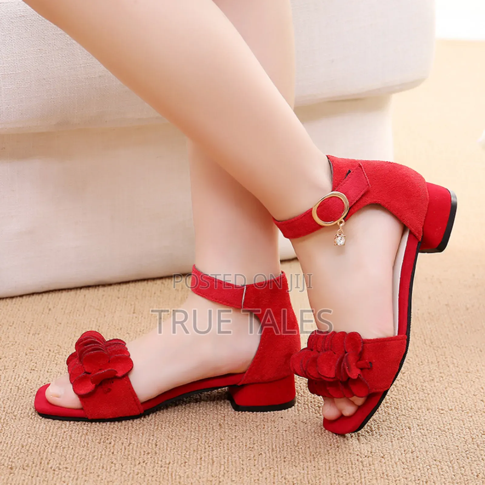 Girl's Suede Flower Sandals Sizes 25 To 37