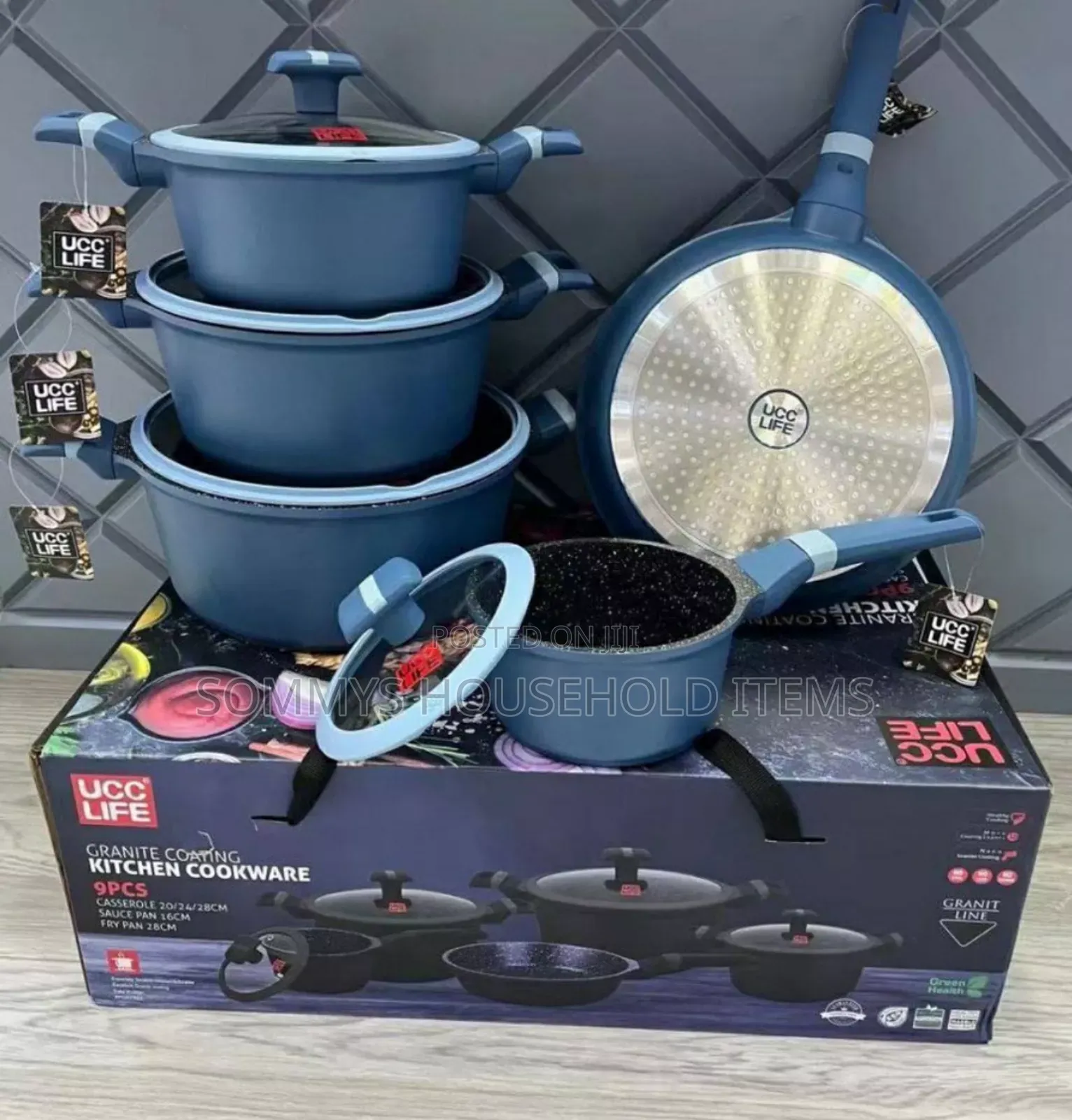 9pcs UCC Life Granite Coating Cookware Pot Set
