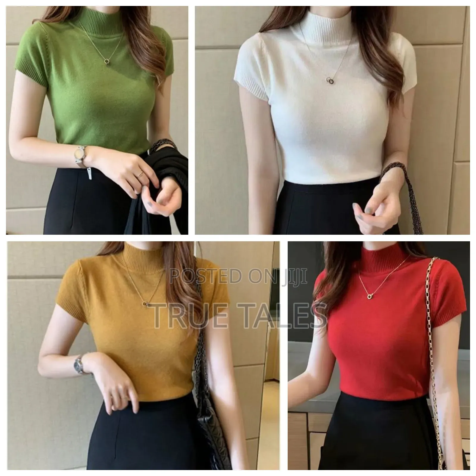 Ladies Stretchy High Neck Tops