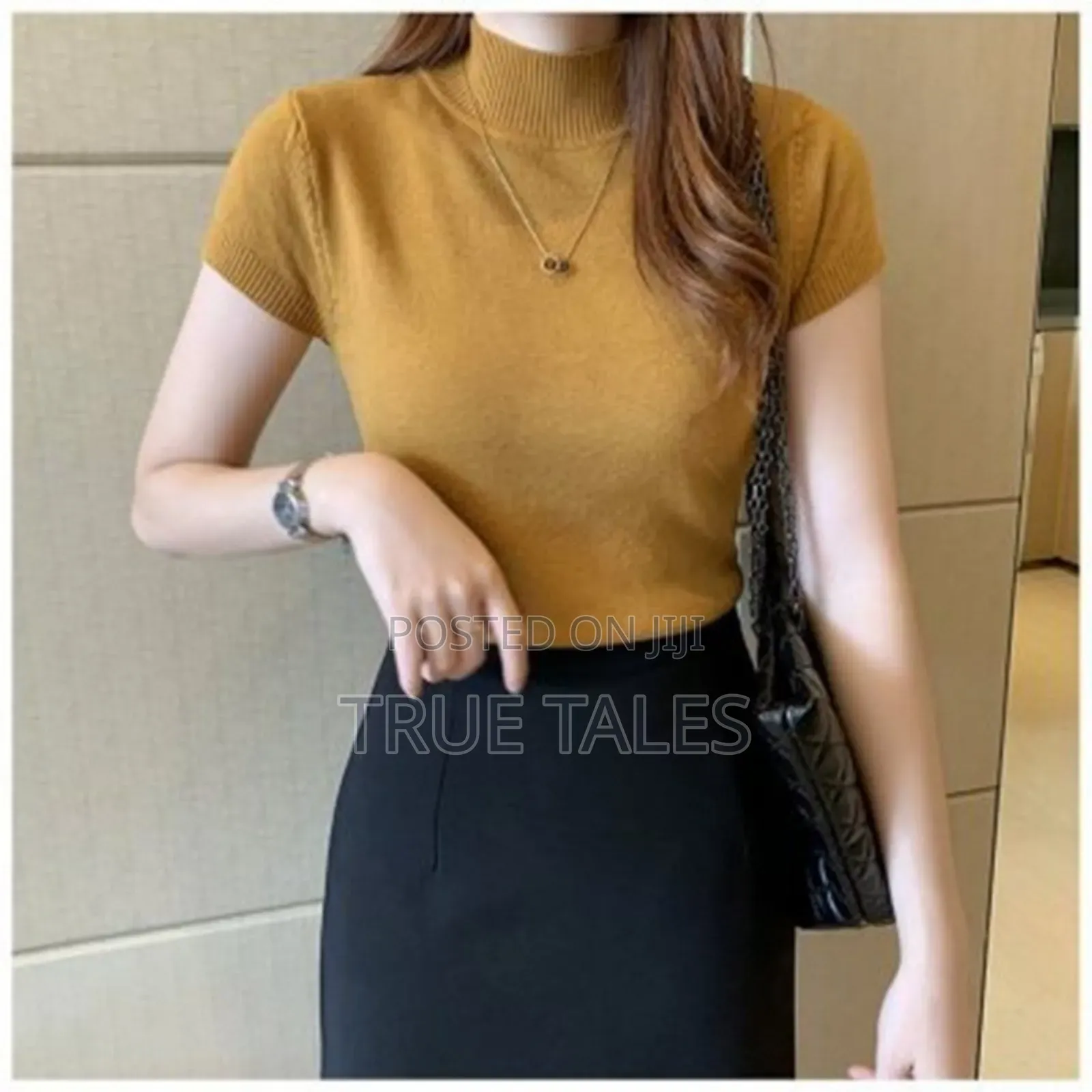Ladies Stretchy High Neck Tops