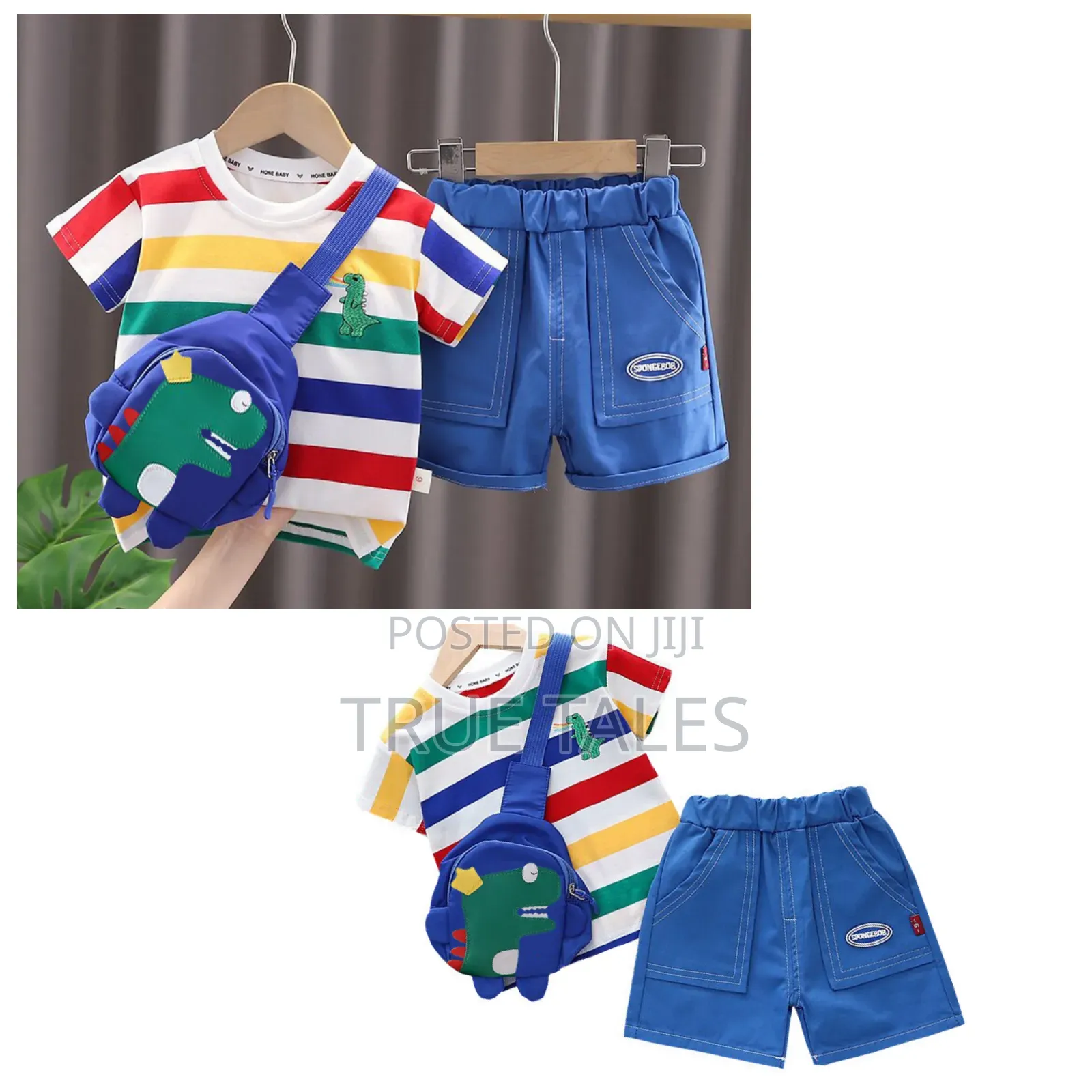 Toddler Boy's Turkey 3 In 1 Top Shorts And Bag Sets