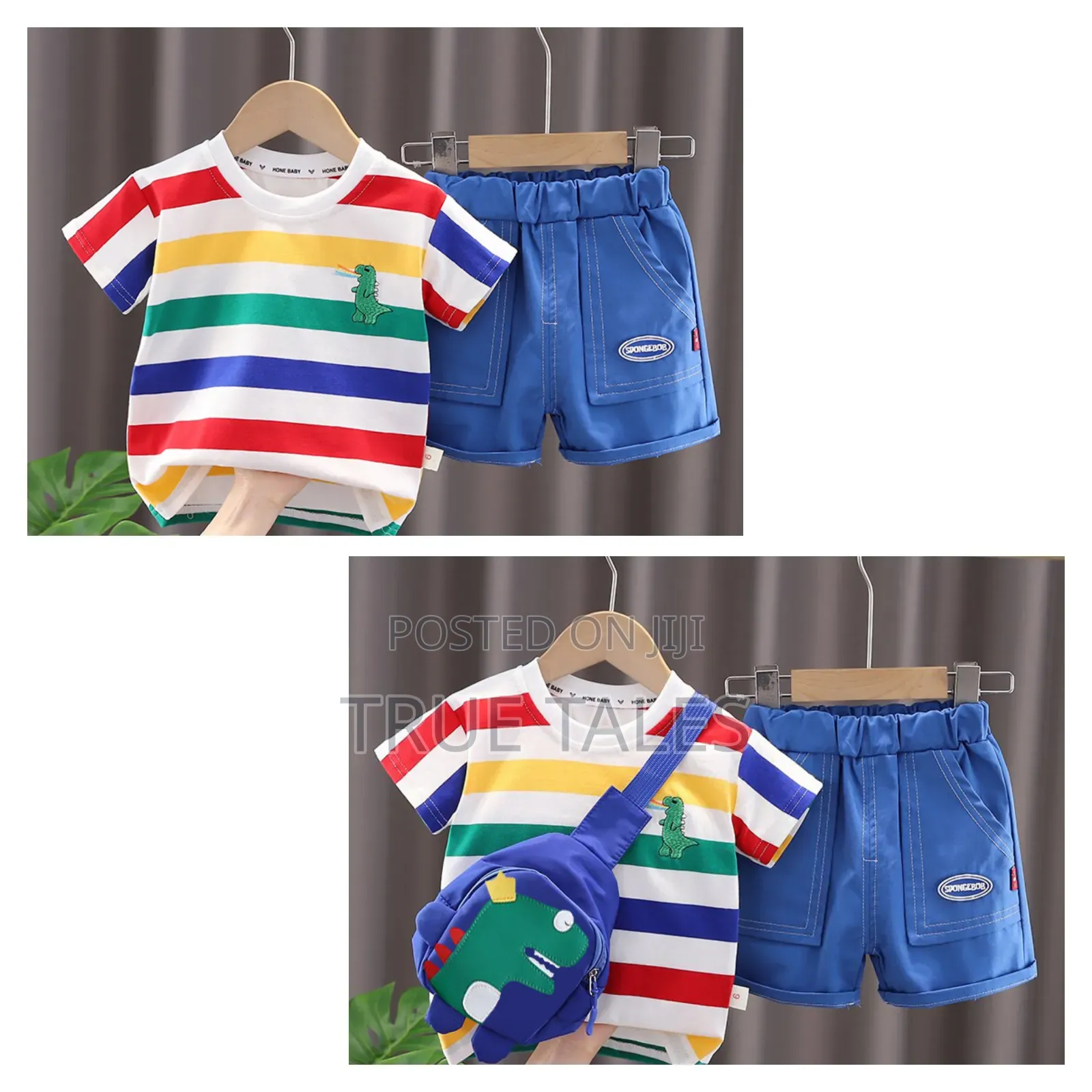 Toddler Boy's Turkey 3 In 1 Top Shorts And Bag Sets