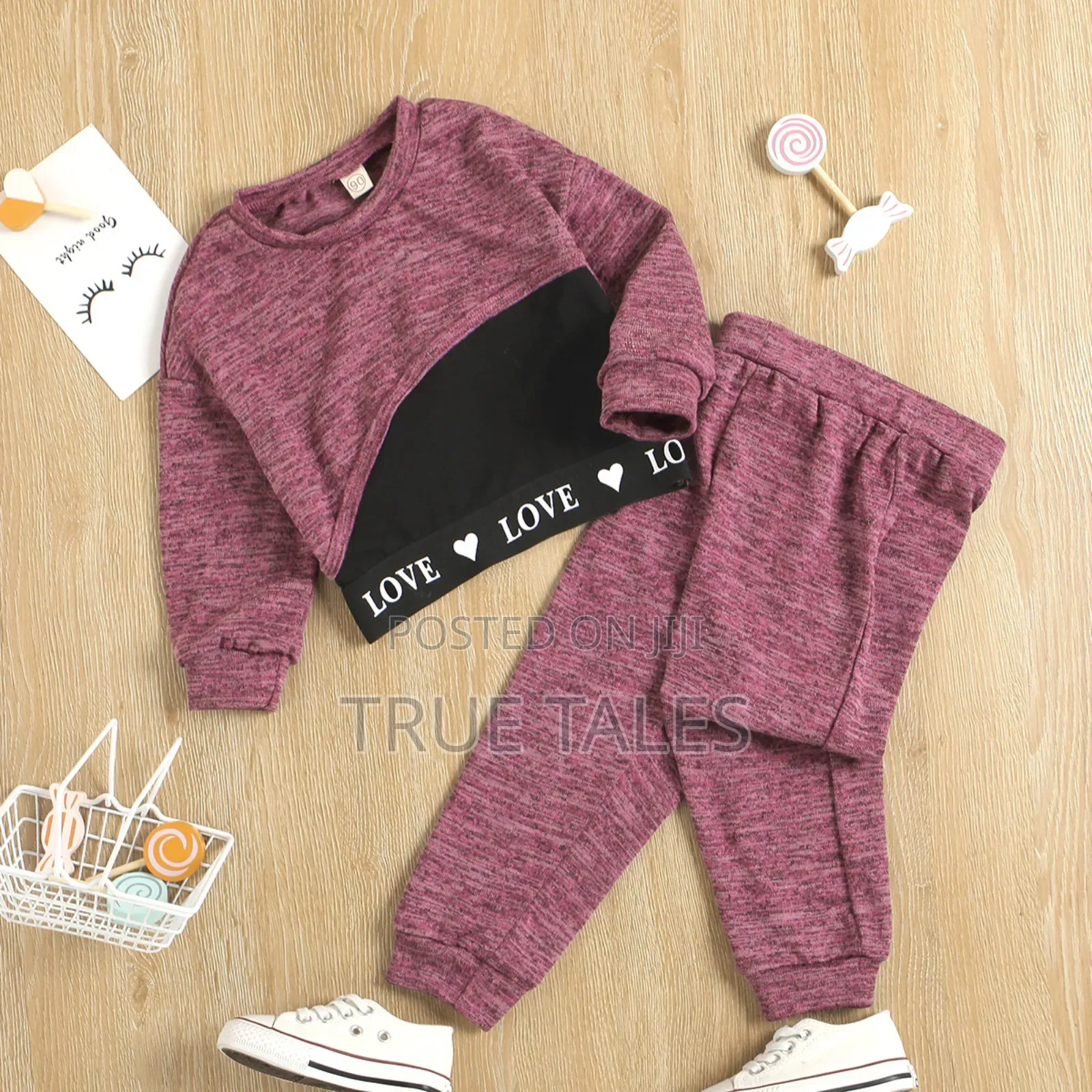 Girl's Love Joggers Set