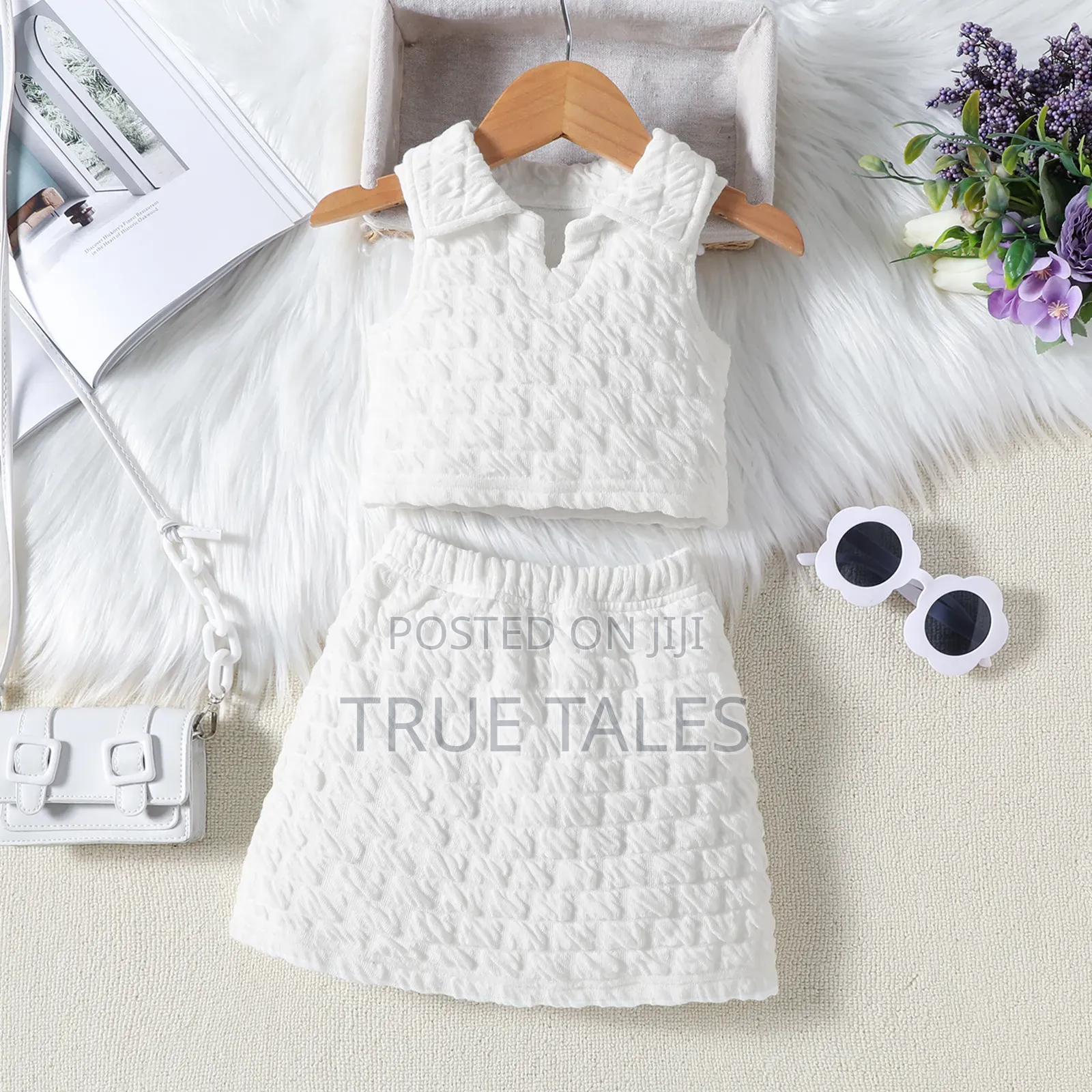 Turkey Girl's Crop Top and Short Skirt Set