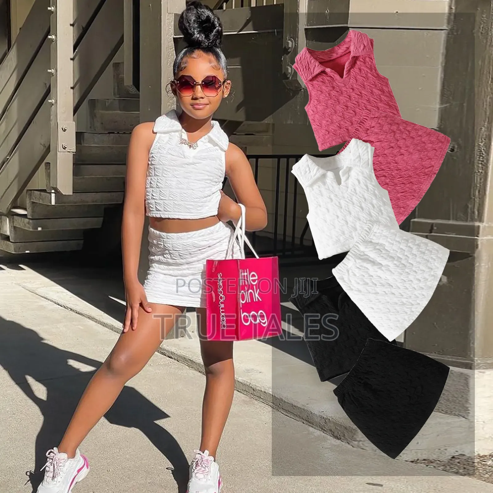 Turkey Girl's Crop Top and Short Skirt Set