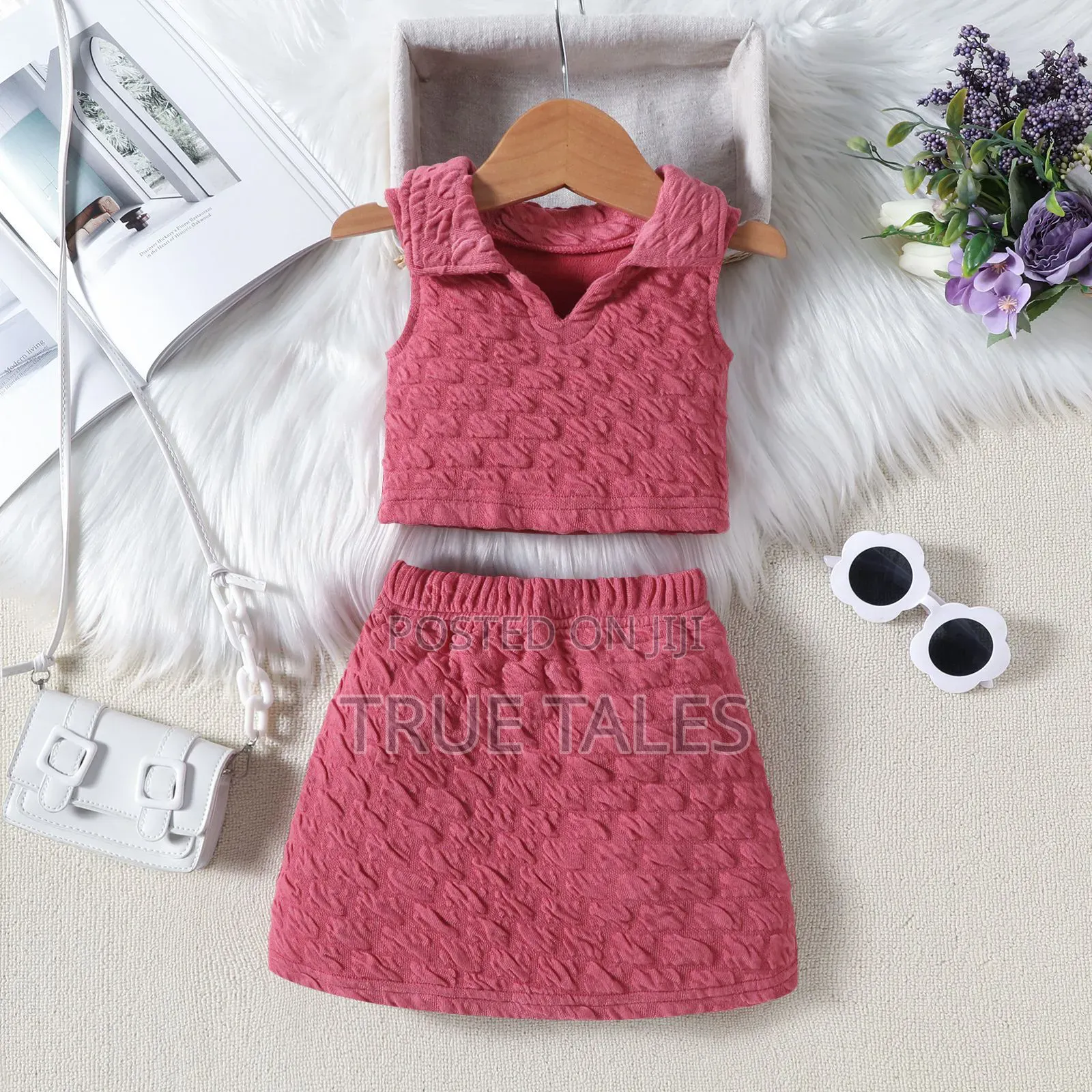 Turkey Girl's Crop Top and Short Skirt Set