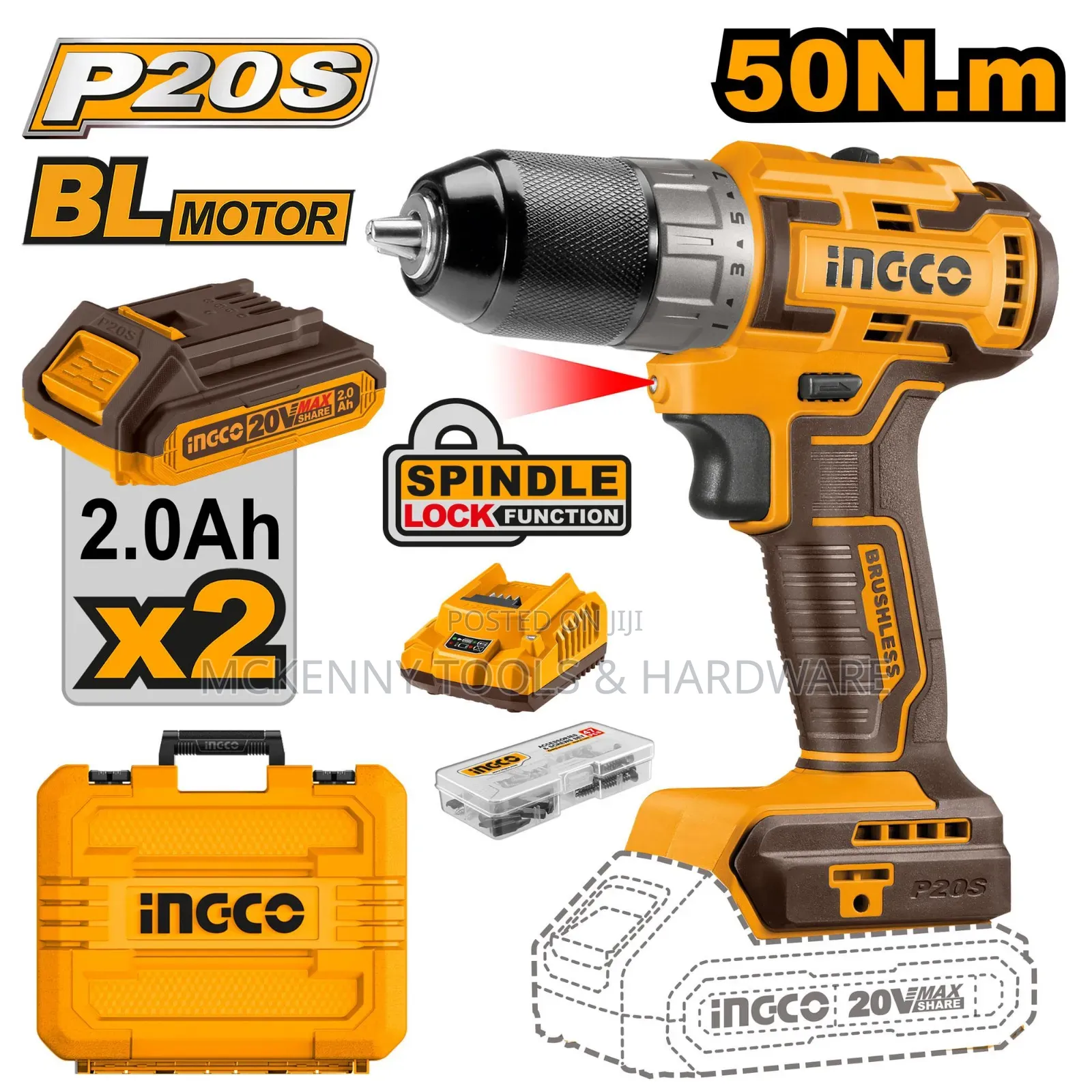Brushless Cordless Drill 20v