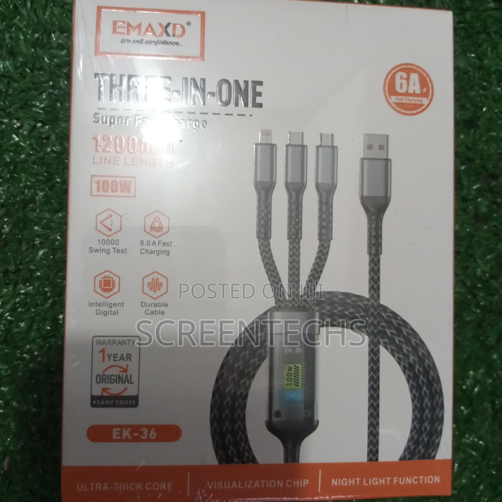 3-in-1 Usb/Type-C/iPhone Fast Charging Cord