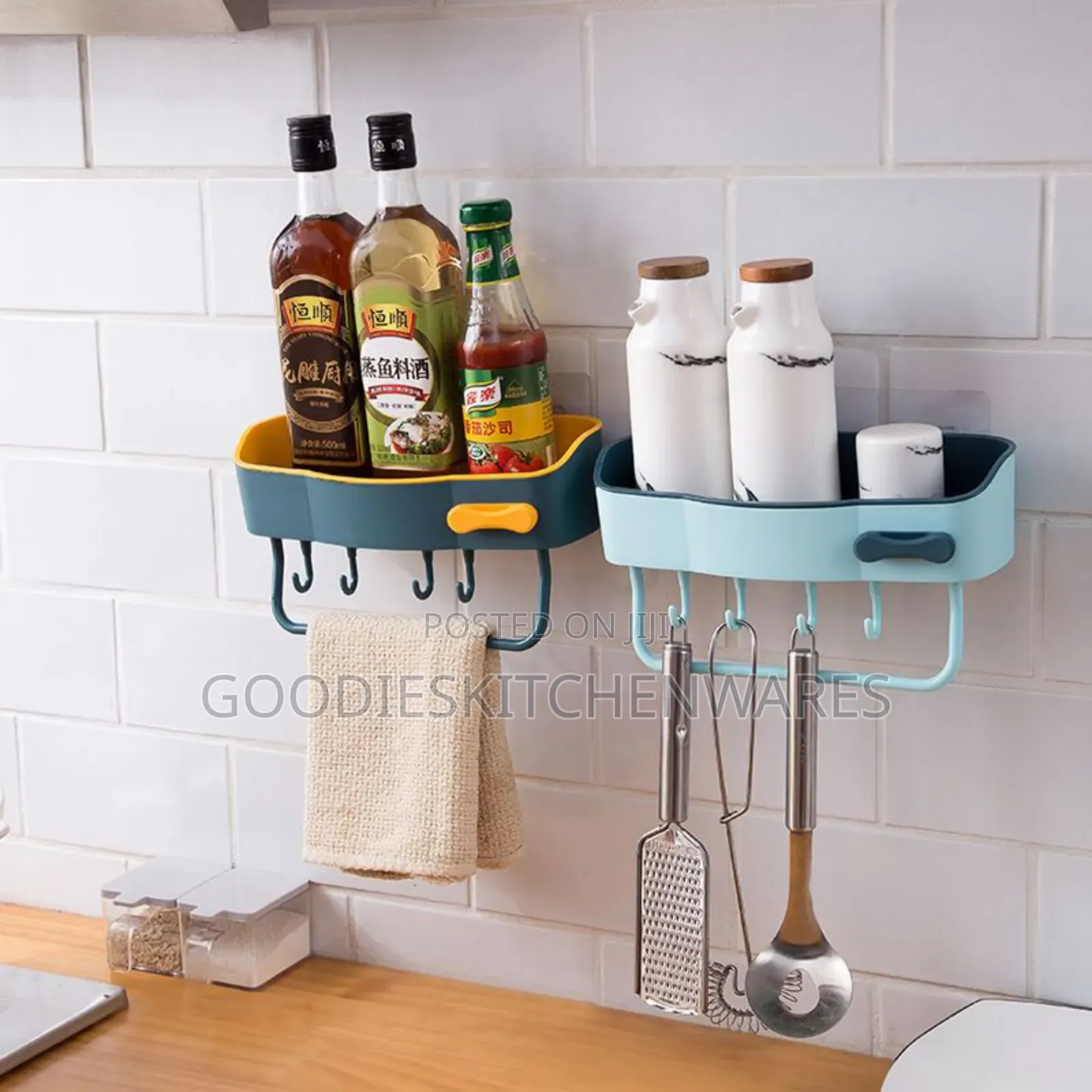 Wall Mounted Bathroom Rack With Towel Hanger and Hooks