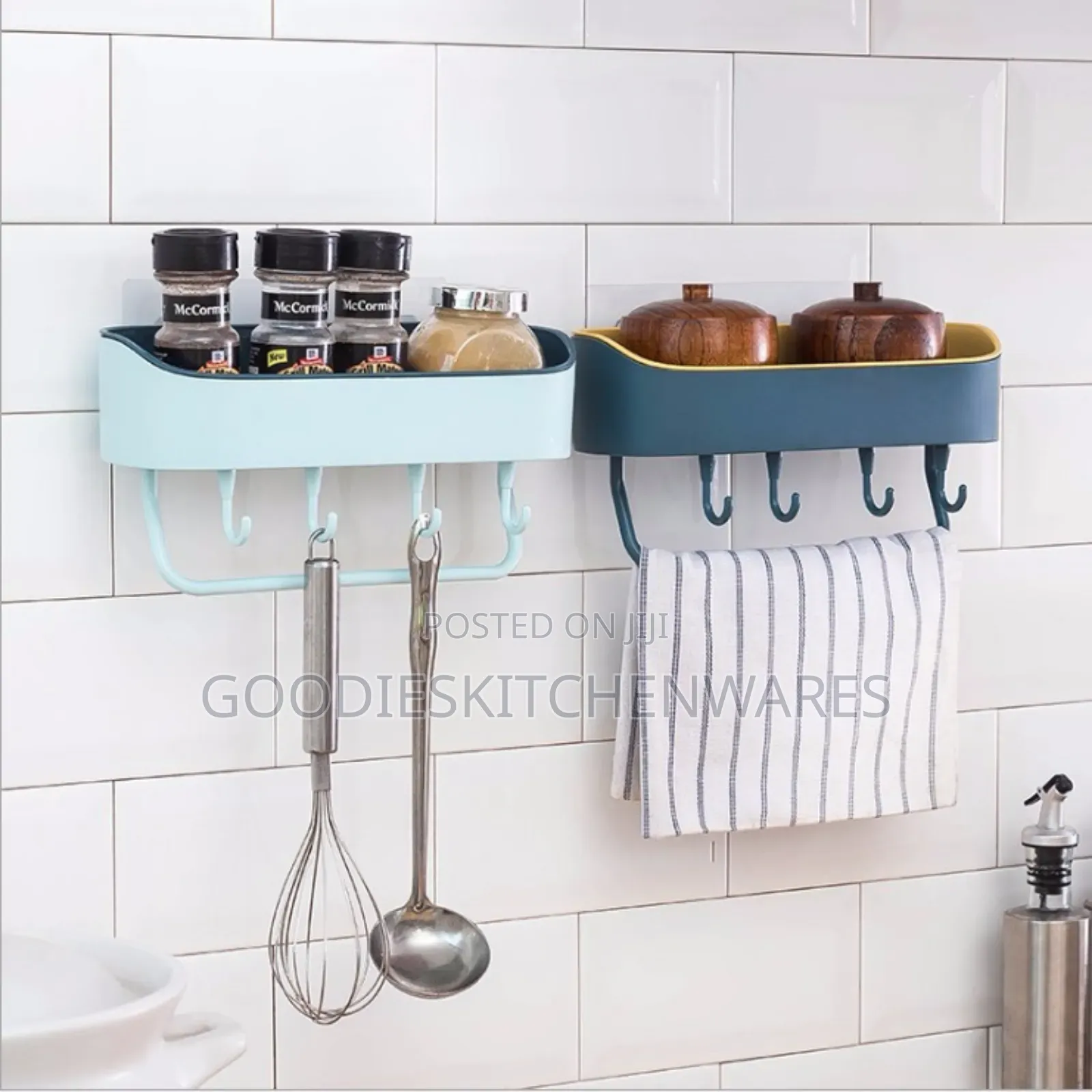 Wall Mounted Bathroom Rack With Towel Hanger and Hooks