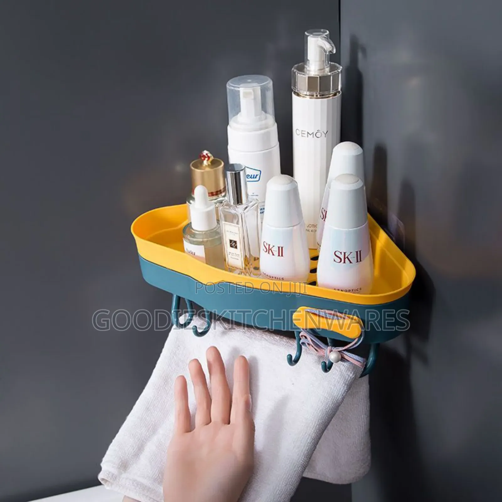 Wall Mounted Bathroom Rack With Towel Hanger and Hooks