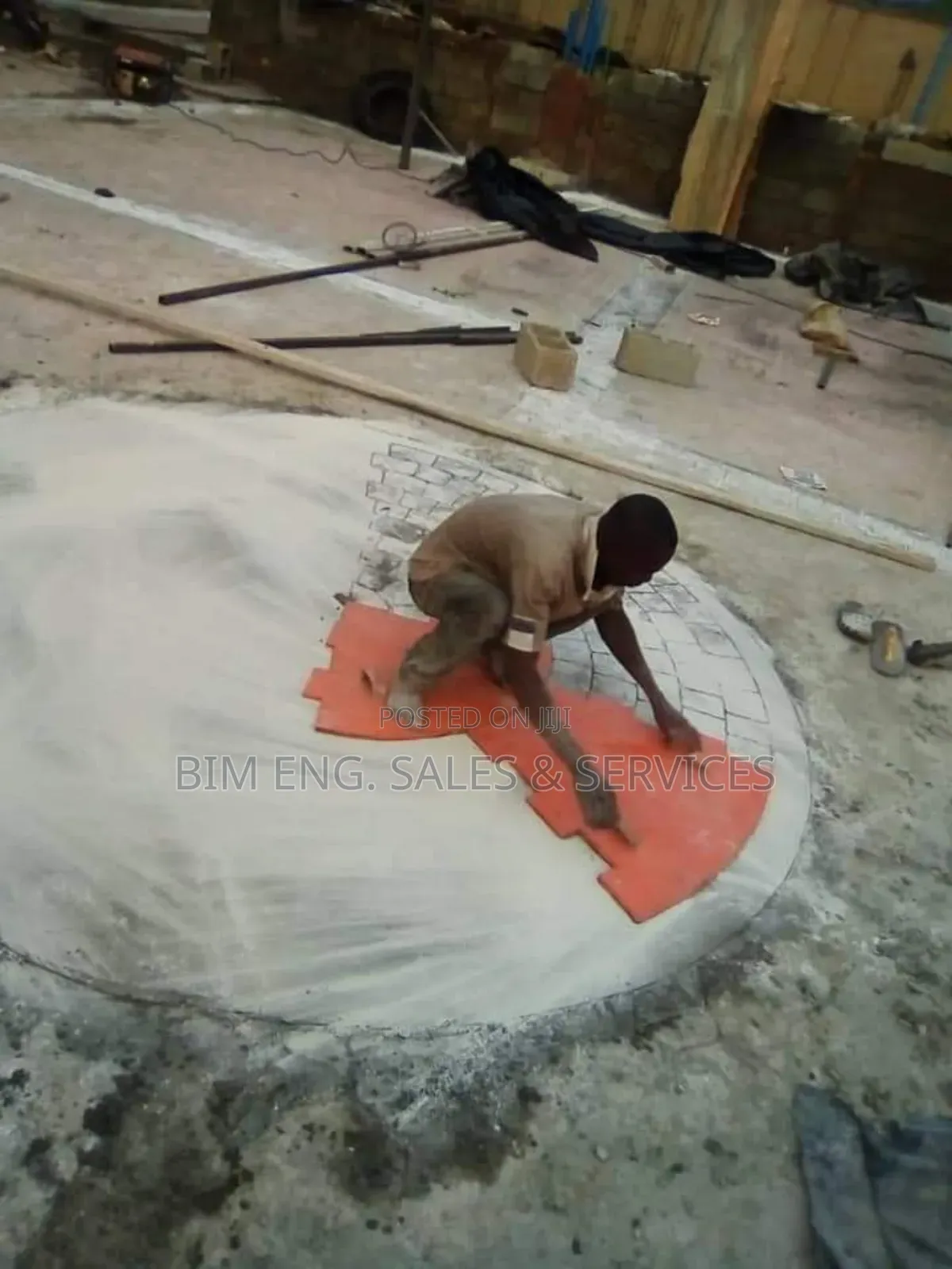 Stamped Concrete Rosette Mat Color Hardener