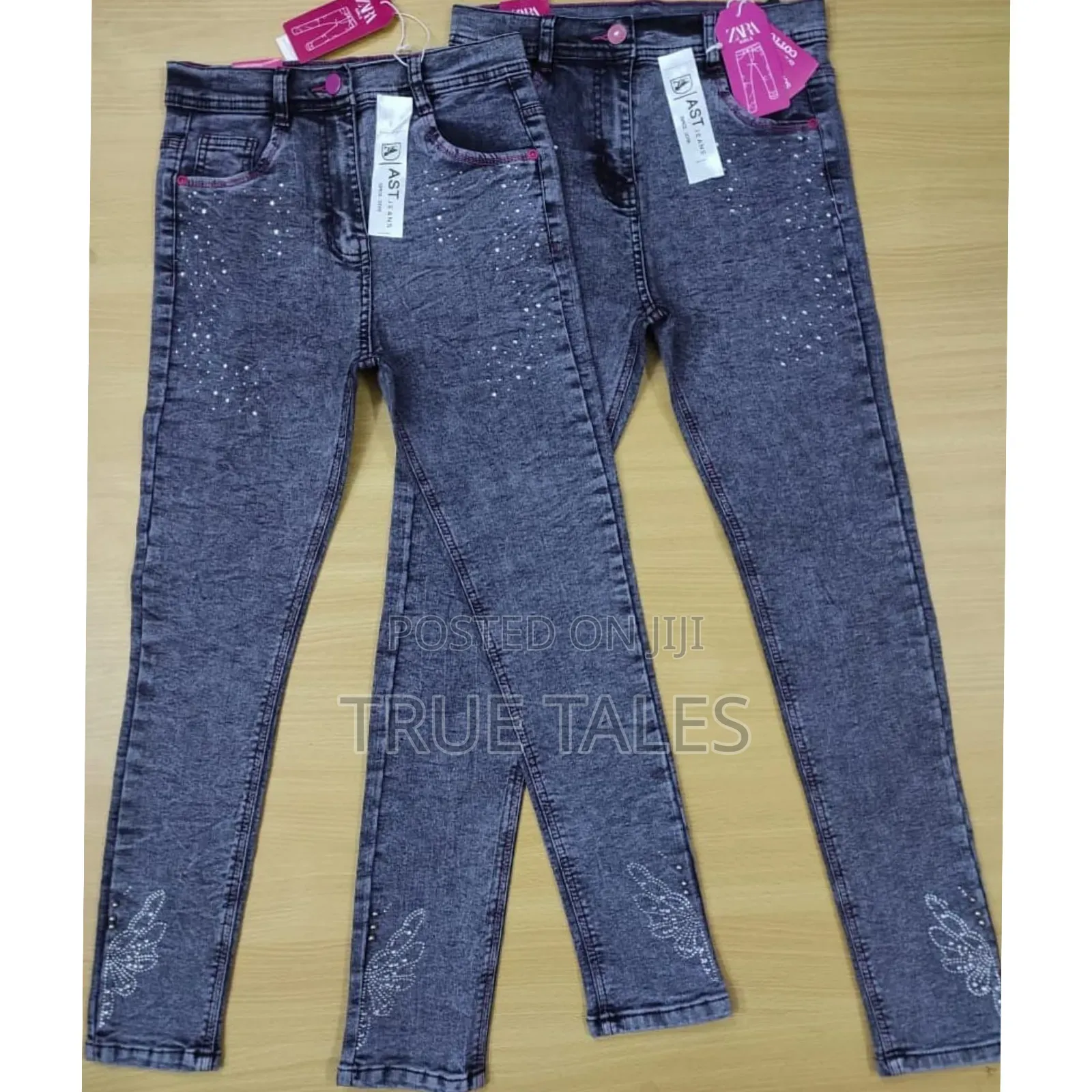 Girl's Studded Stone Embellished Jeans