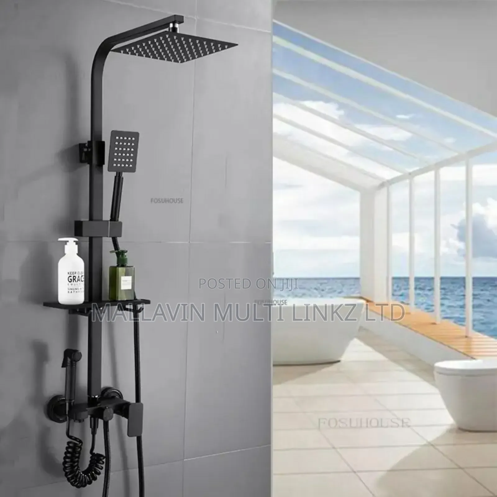 Black Matte Shower With Bum Bum Wash