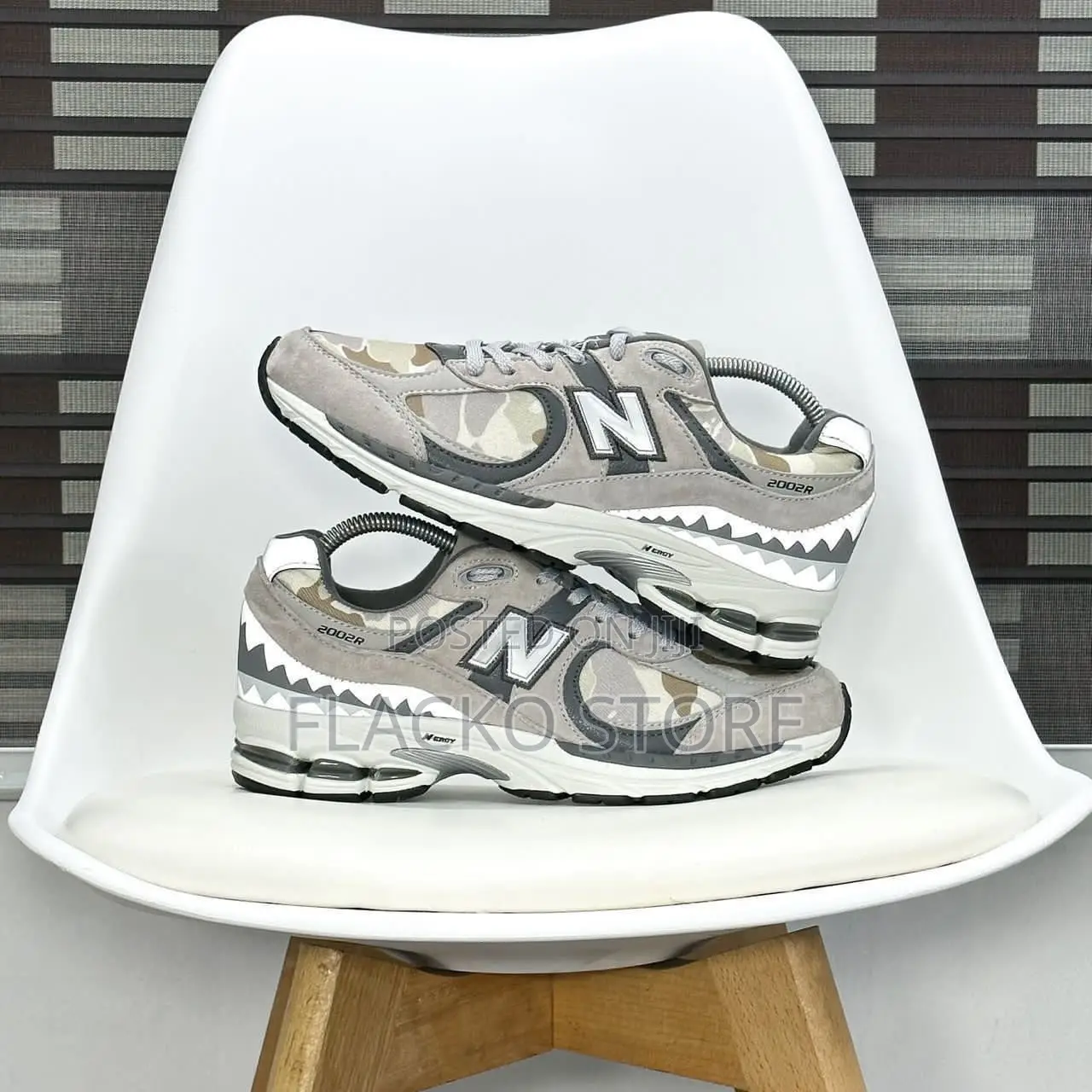 Original Bape X New Balance 2002r Camo Grey Sneakers