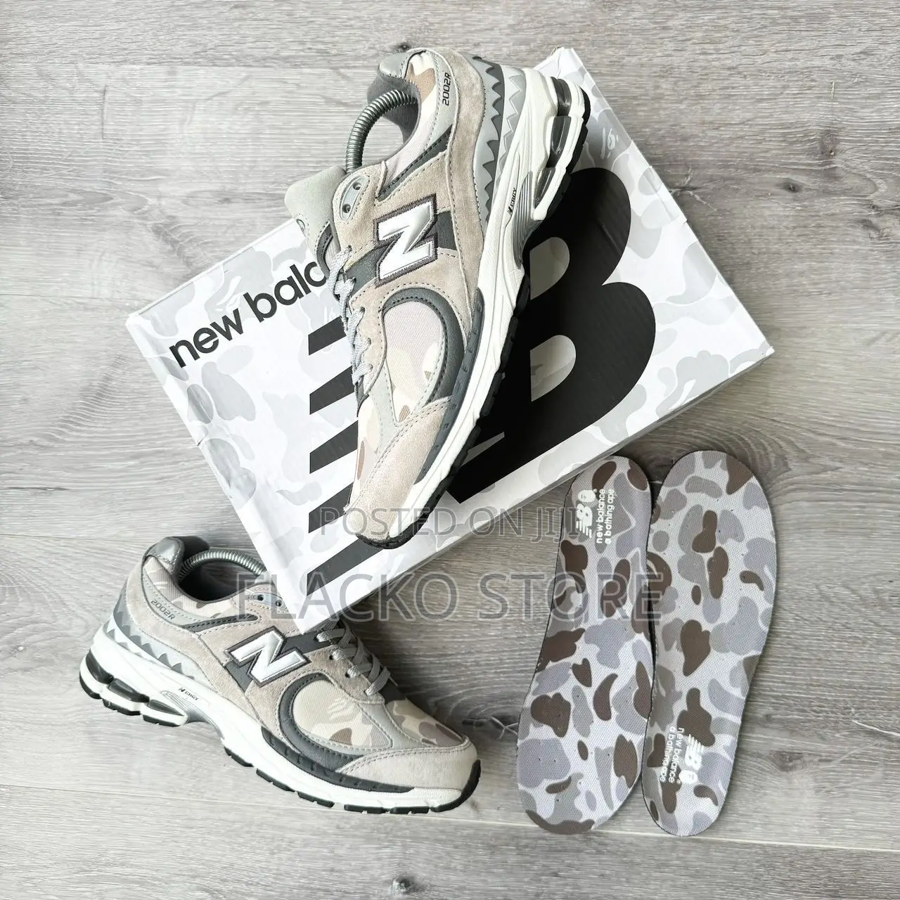 Original Bape X New Balance 2002r Camo Grey Sneakers