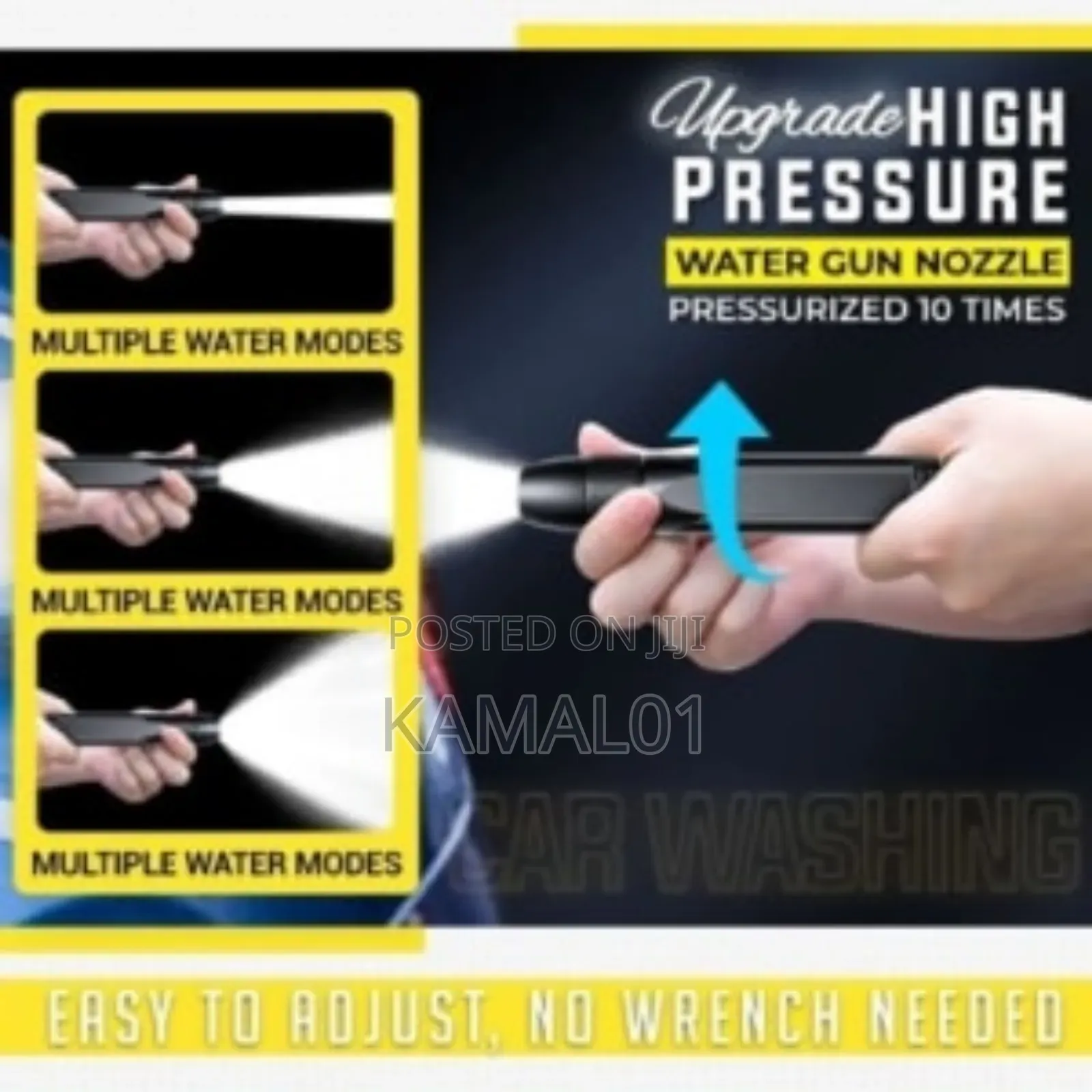 3 In1 High Pressure Water Metal Garden Nozzle Car Washing