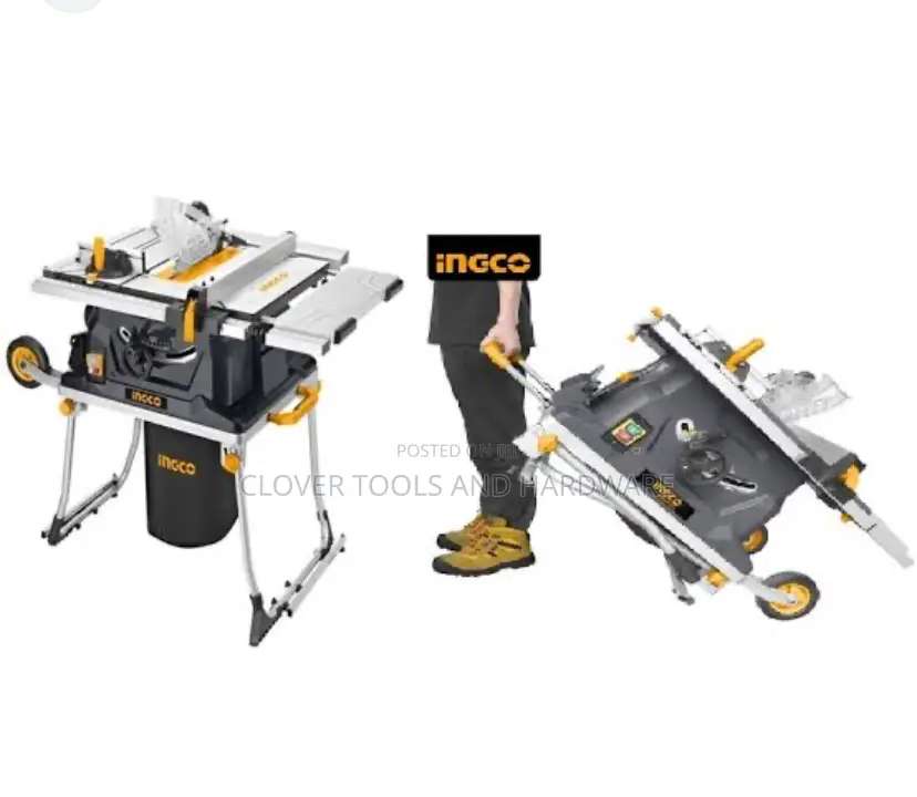 Ingco Table Saw With Foldable Wheel Stand Laser 10" 254mm