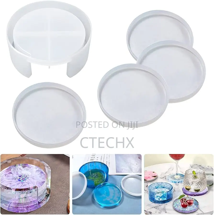 4 PCS Coaster Resin Molds
