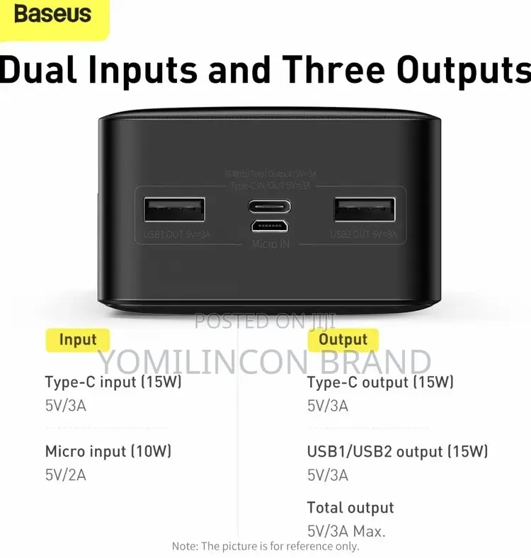 Baseus Bipow Series 15W 30000mah Power Bank, Black