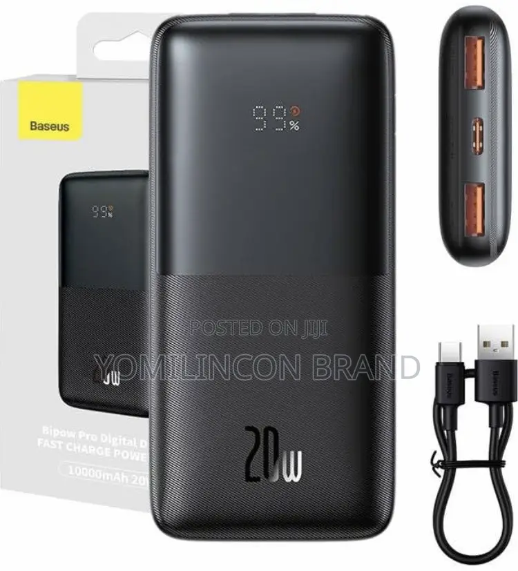 Baseus Power Bank Bipow With Digital Display,20W, 10000 Mah