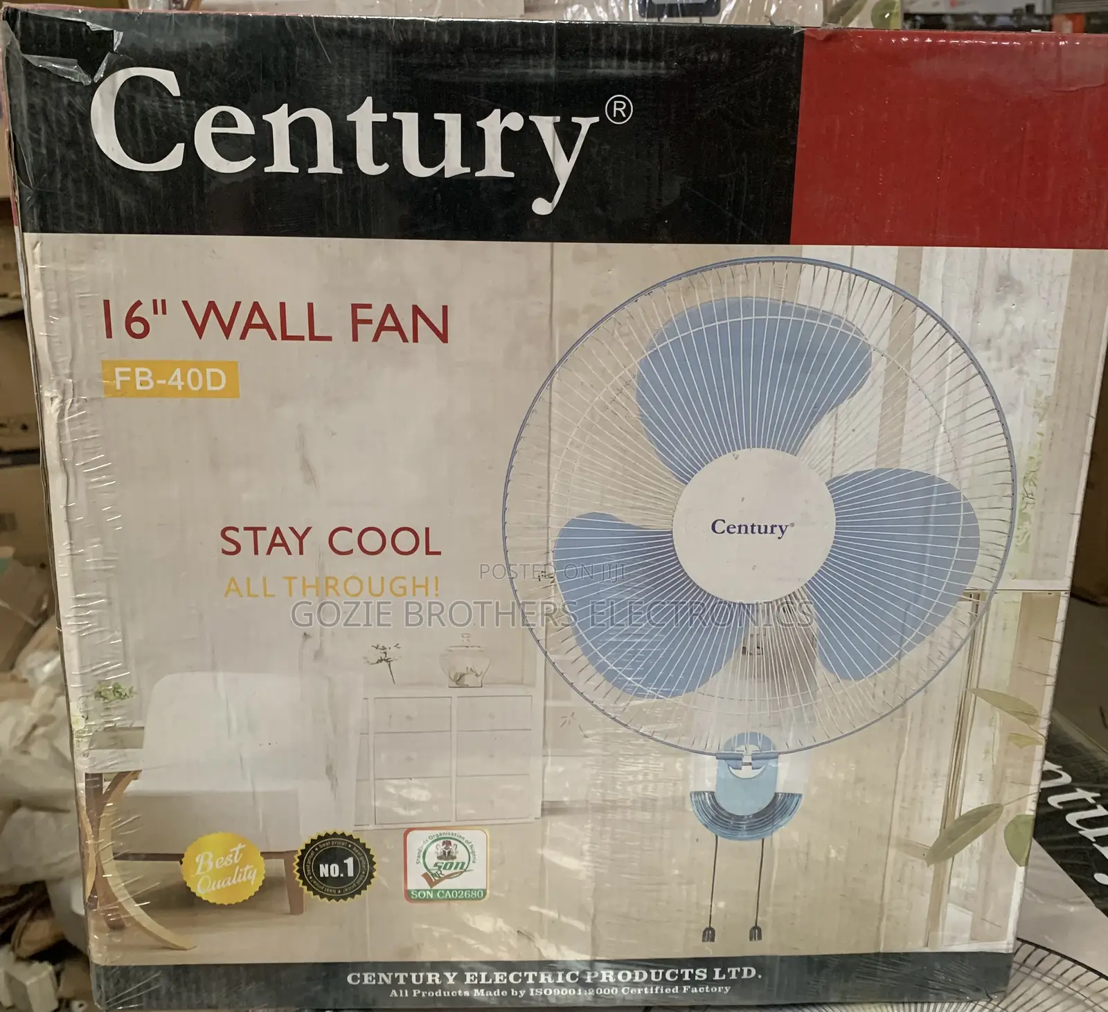 Century 16 Inches Wall Mountable Fan Fb-40d