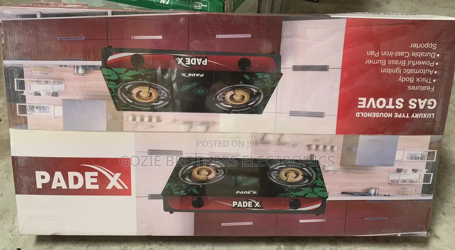 Padex 2 Burner Table Glass Top Gas Cooker