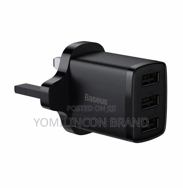 Baseus Compact Charger 3U 17W Uk - Black
