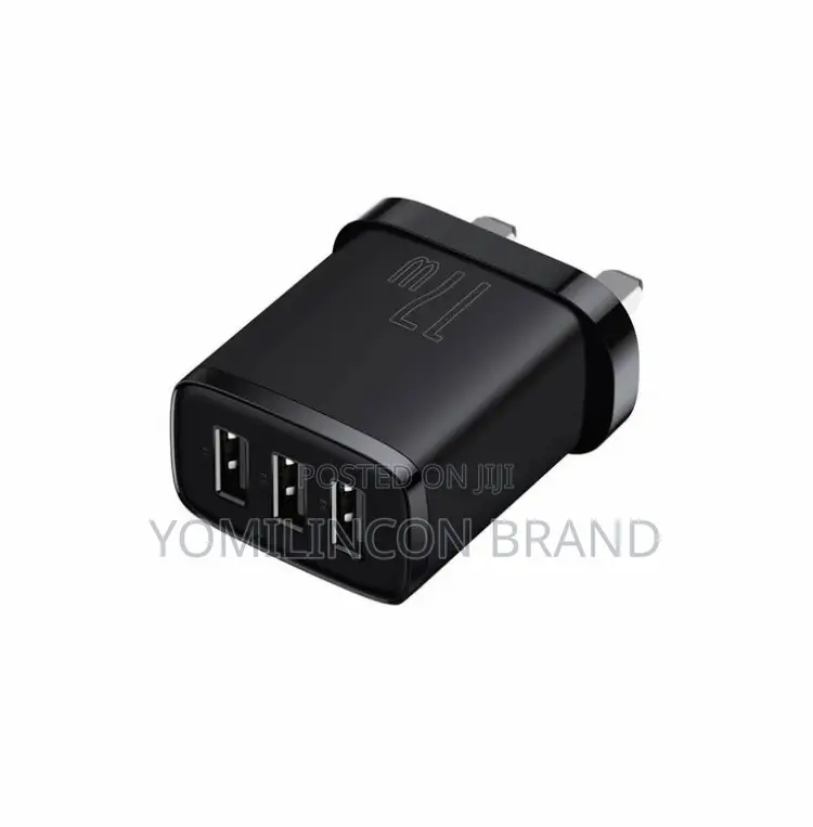 Baseus Compact Charger 3U 17W Uk - Black