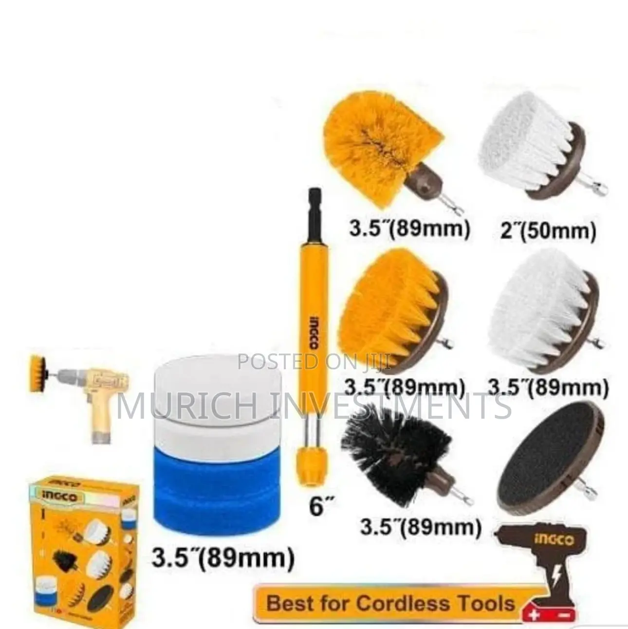 Ingco 11-Pieces Cleaning Brush Set - WCB1101