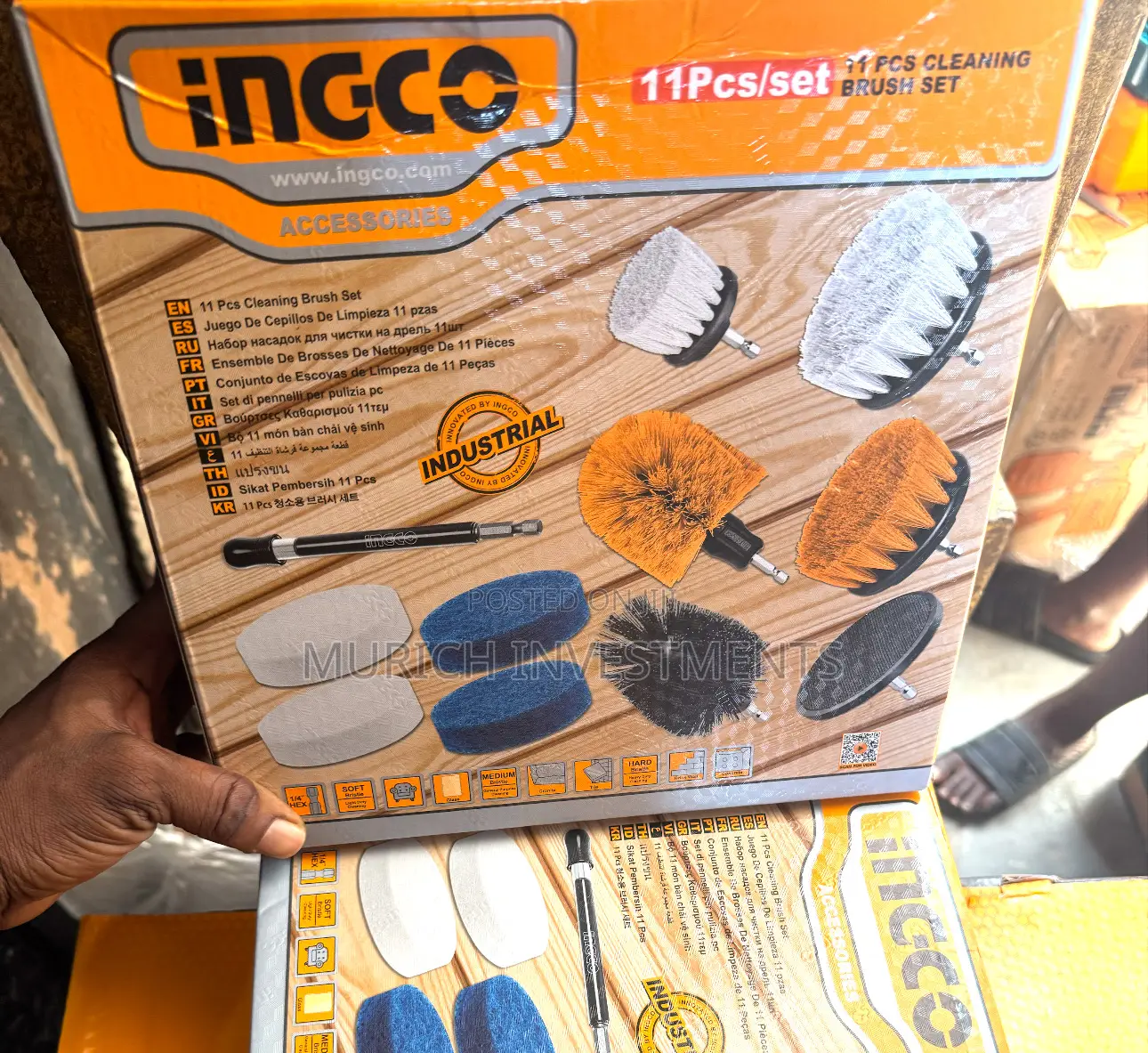 Ingco 11-Pieces Cleaning Brush Set - WCB1101