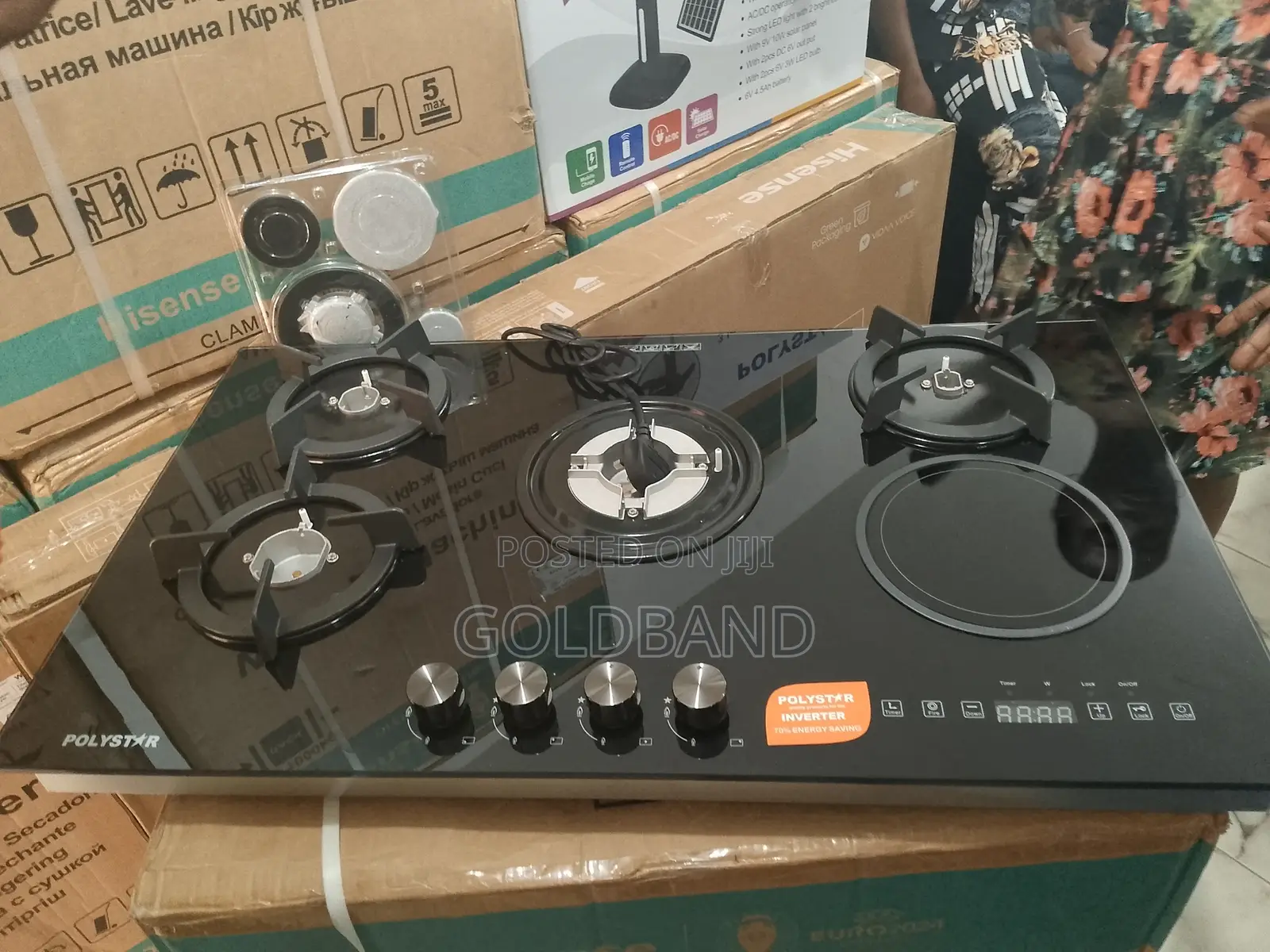 Home Friendly Polystar Inverter 4 Gas Burner, 1 Electric