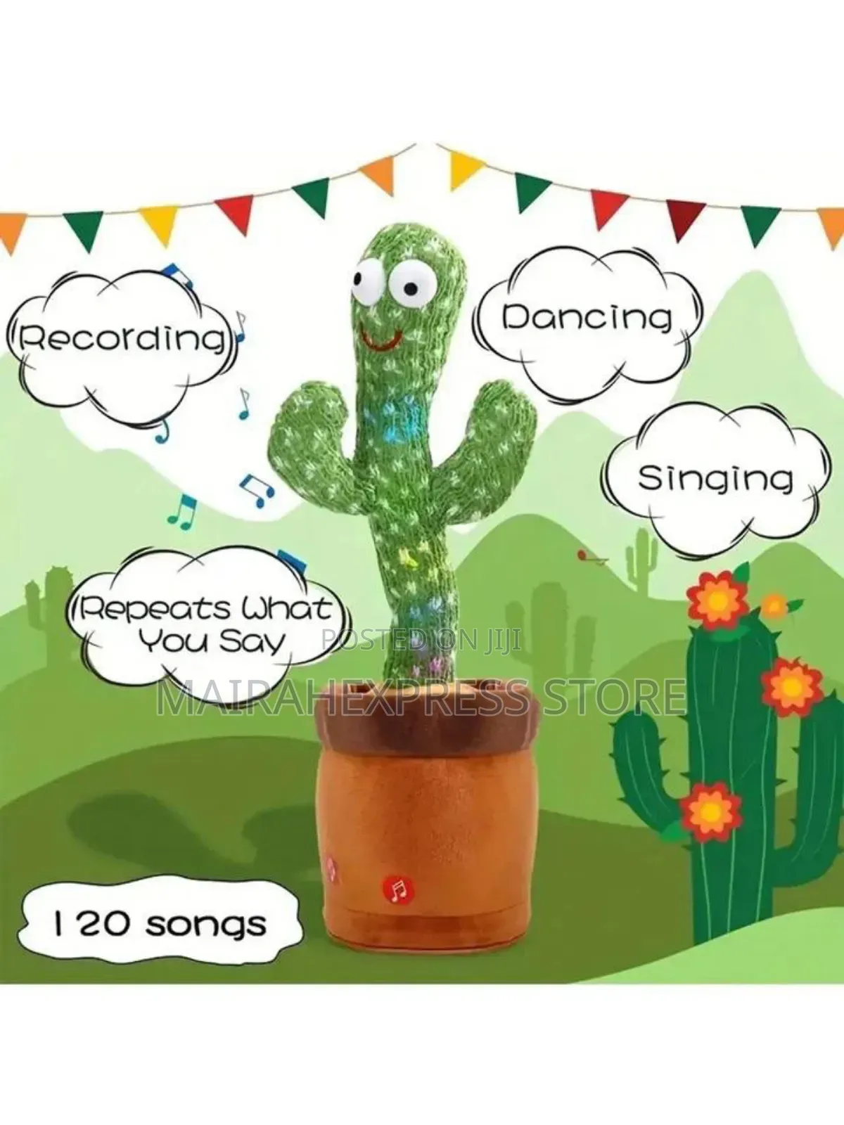 Rechargeable Dancing Talking Cactus Toy for Babies/Kiddies