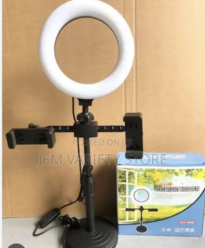 Quality 8inches Table Top Ring Light With Two Phone Holders