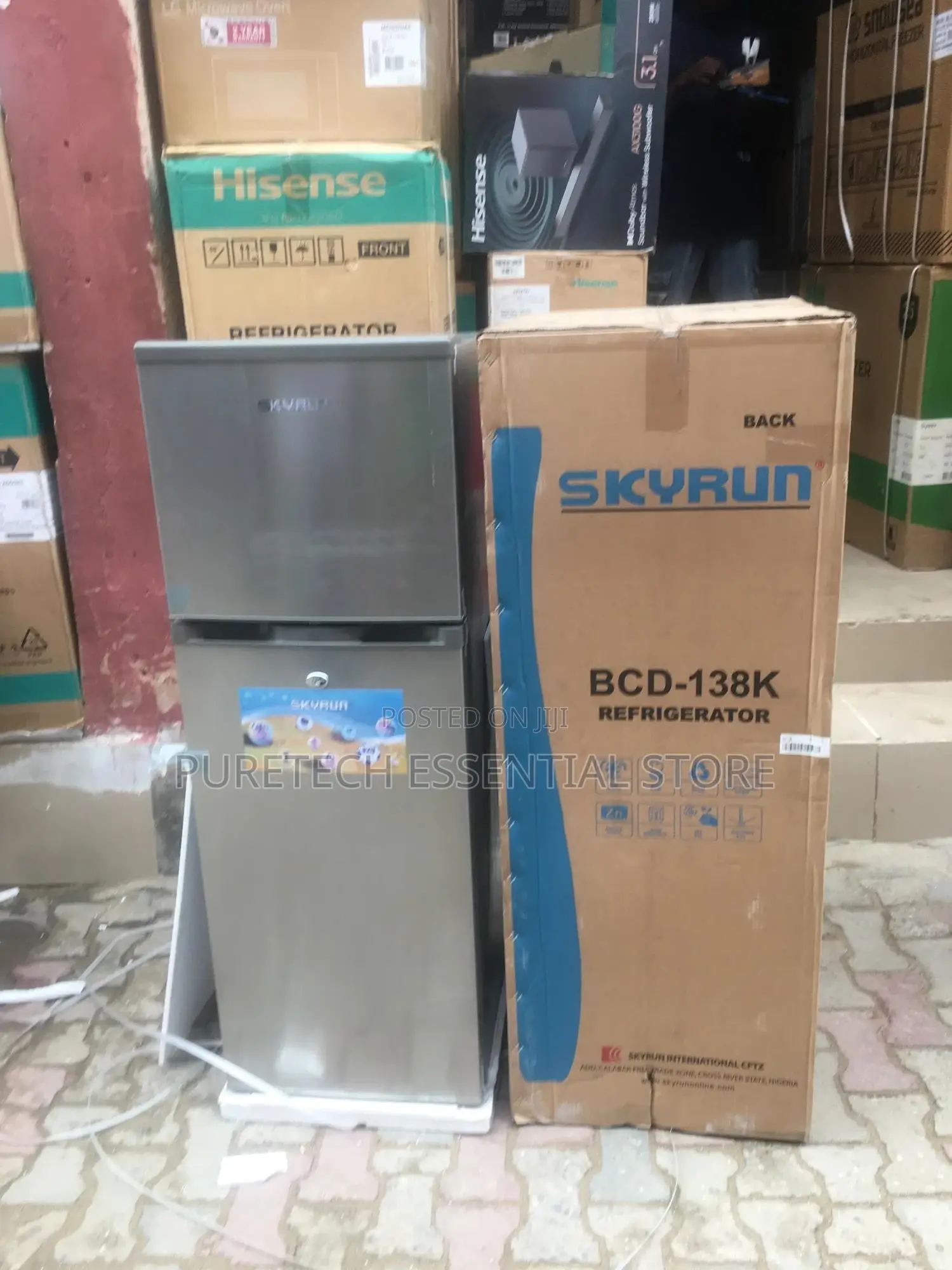 Skyrun Double Door Refrigerator Top Freezer 145liter BCD138K
