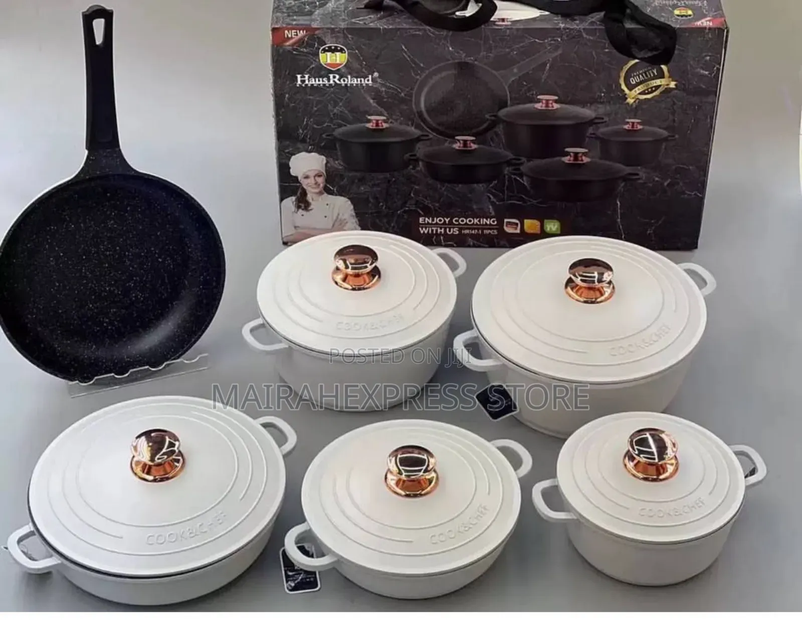 11 Pieces Cast Iron Non Stick Kitchen Pot Sets