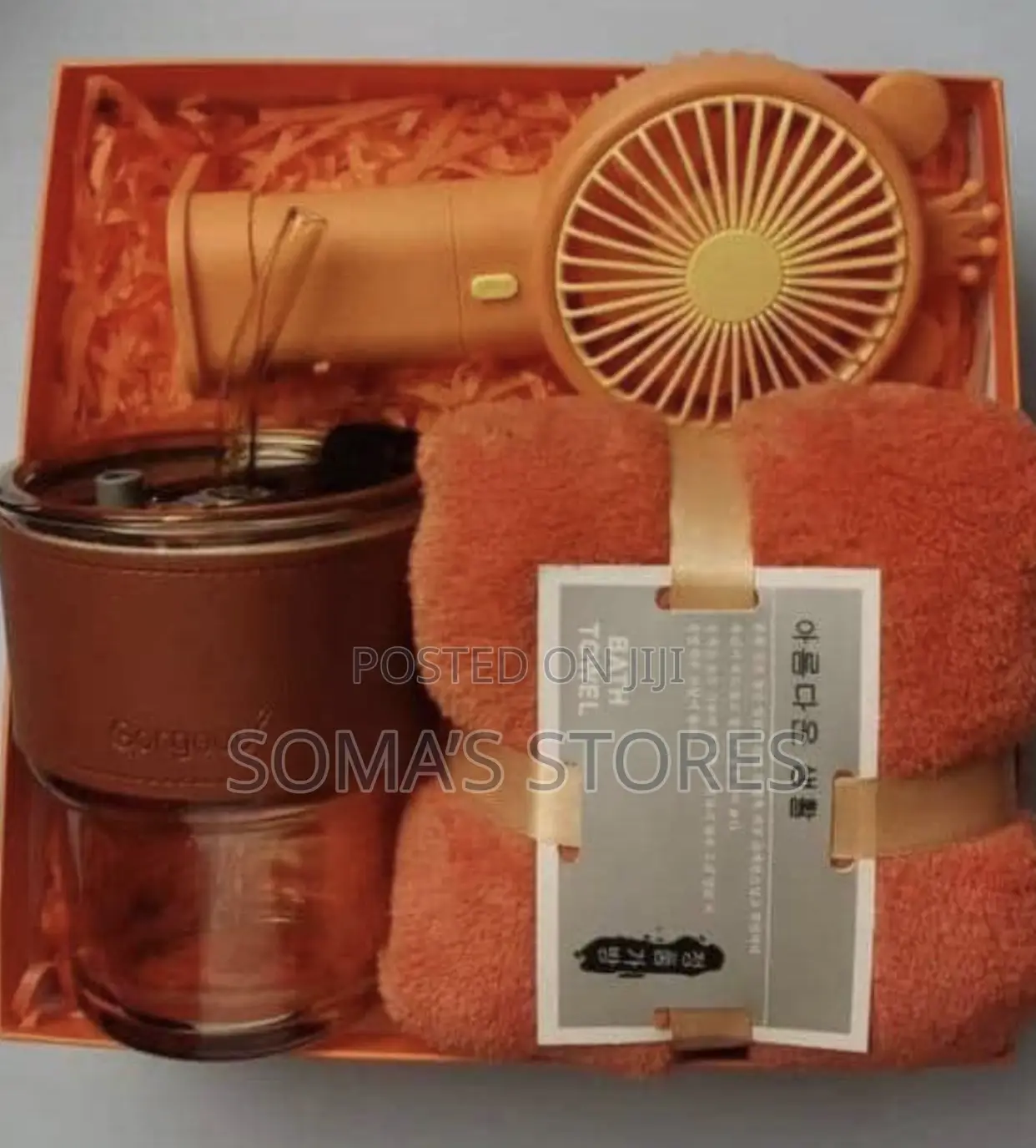 3 in 1 Gift Box(Mini Handy Fan,Towel and Cup)