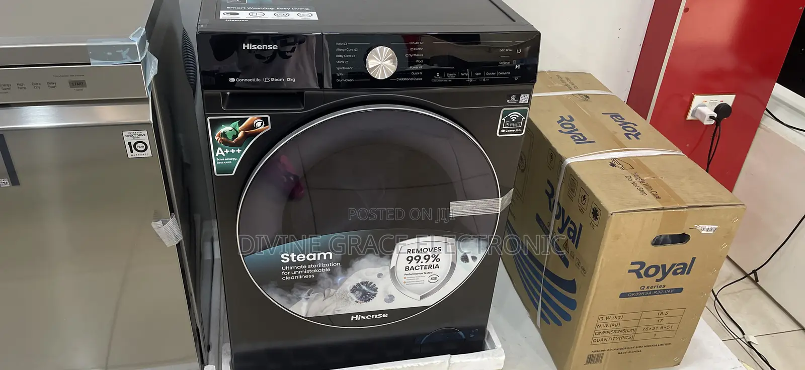 10kg Hisnese Wash/Spin and Dry Washing Machine