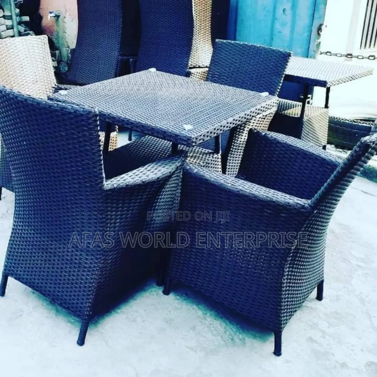 Rattan Four Seater And Table For Bar Use