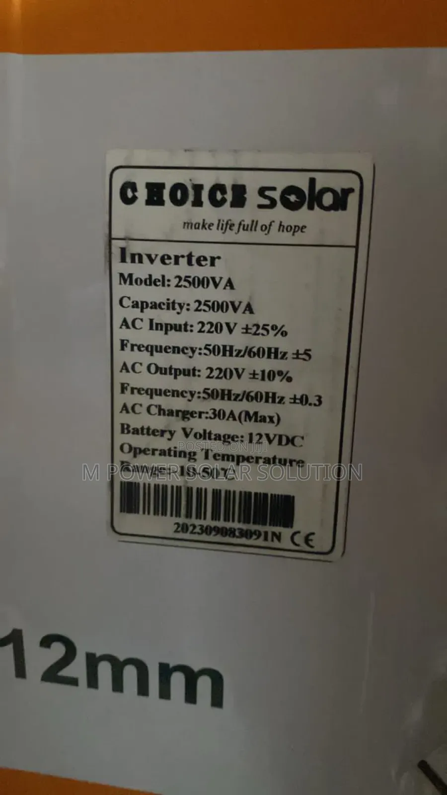 2.5kva 12v Choice Non-Hybrid Solar Inverter