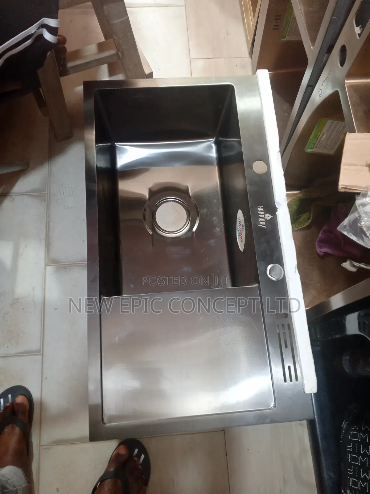 Single Bowl Single Tray Black Kitchen Sink