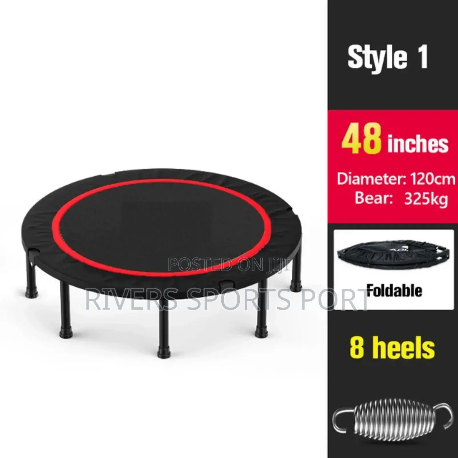 325kg Big 8 Heel Trampoline for Kids Adults Indoor Outdoor