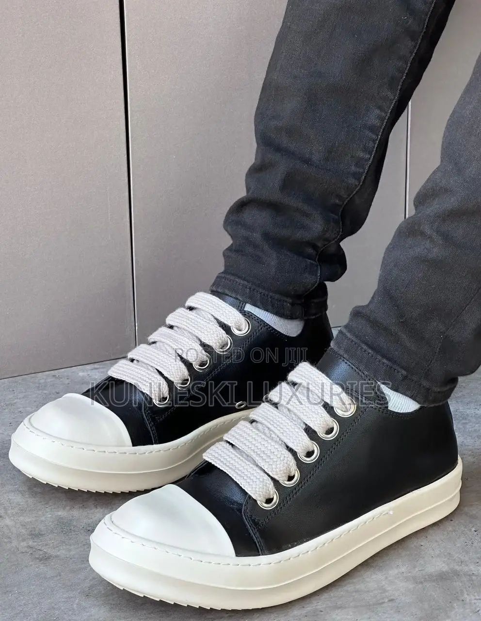 Original Rick Owen Ramones Jumbo Lace DRKSDHW Sneakers