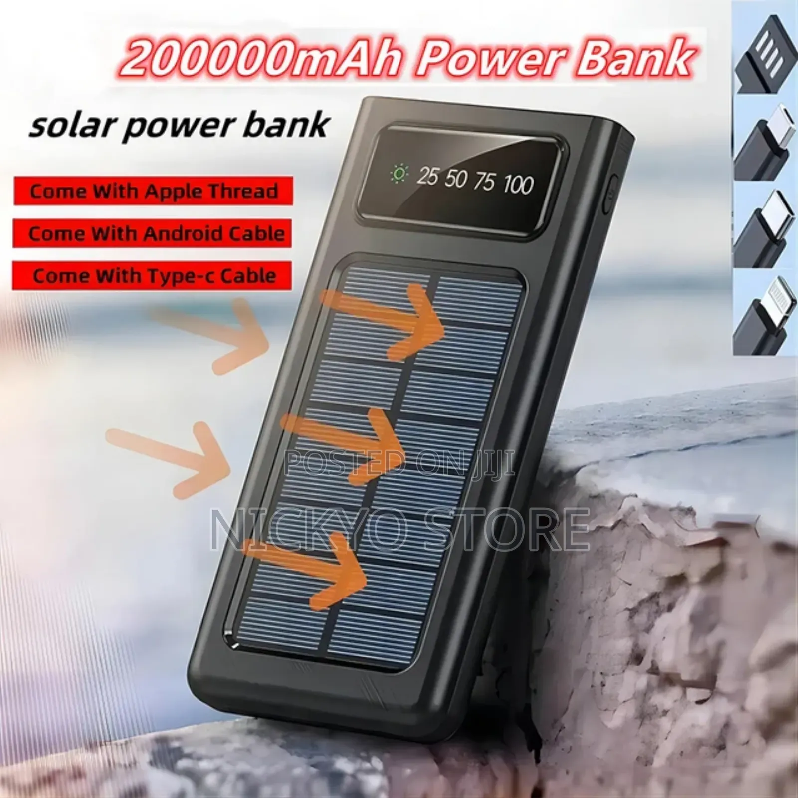 20000mah Ultra-Large Capacity Solar Charging Power Bank
