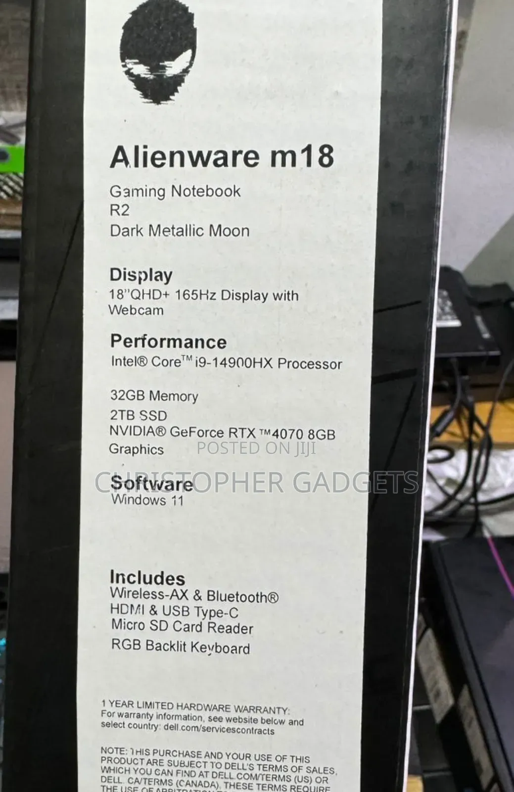 New Laptop Dell Alienware M18 R2 32GB Intel Core I9 SSD 2T