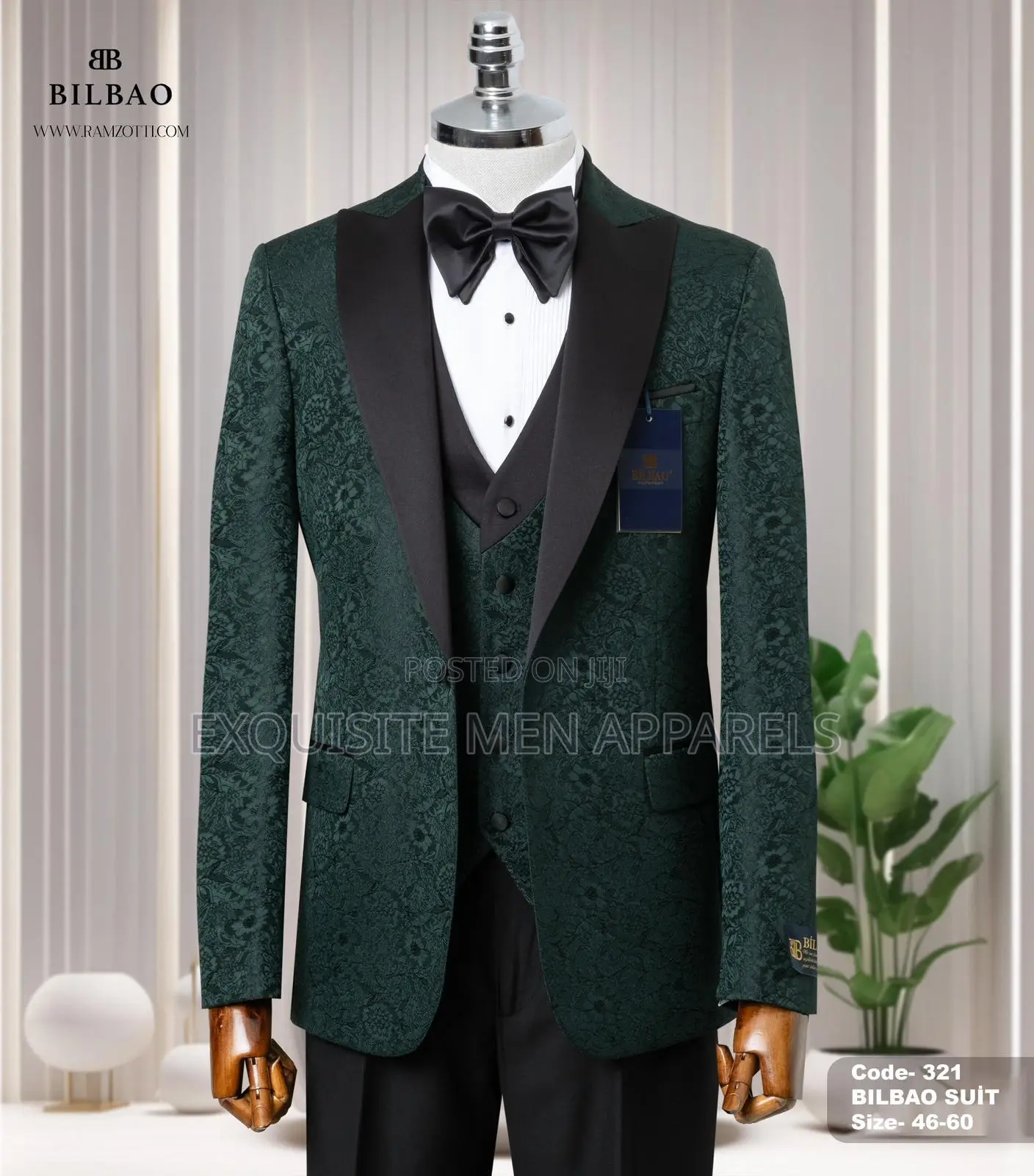 Italian Flower Designer Tuxedo Men’S Suit