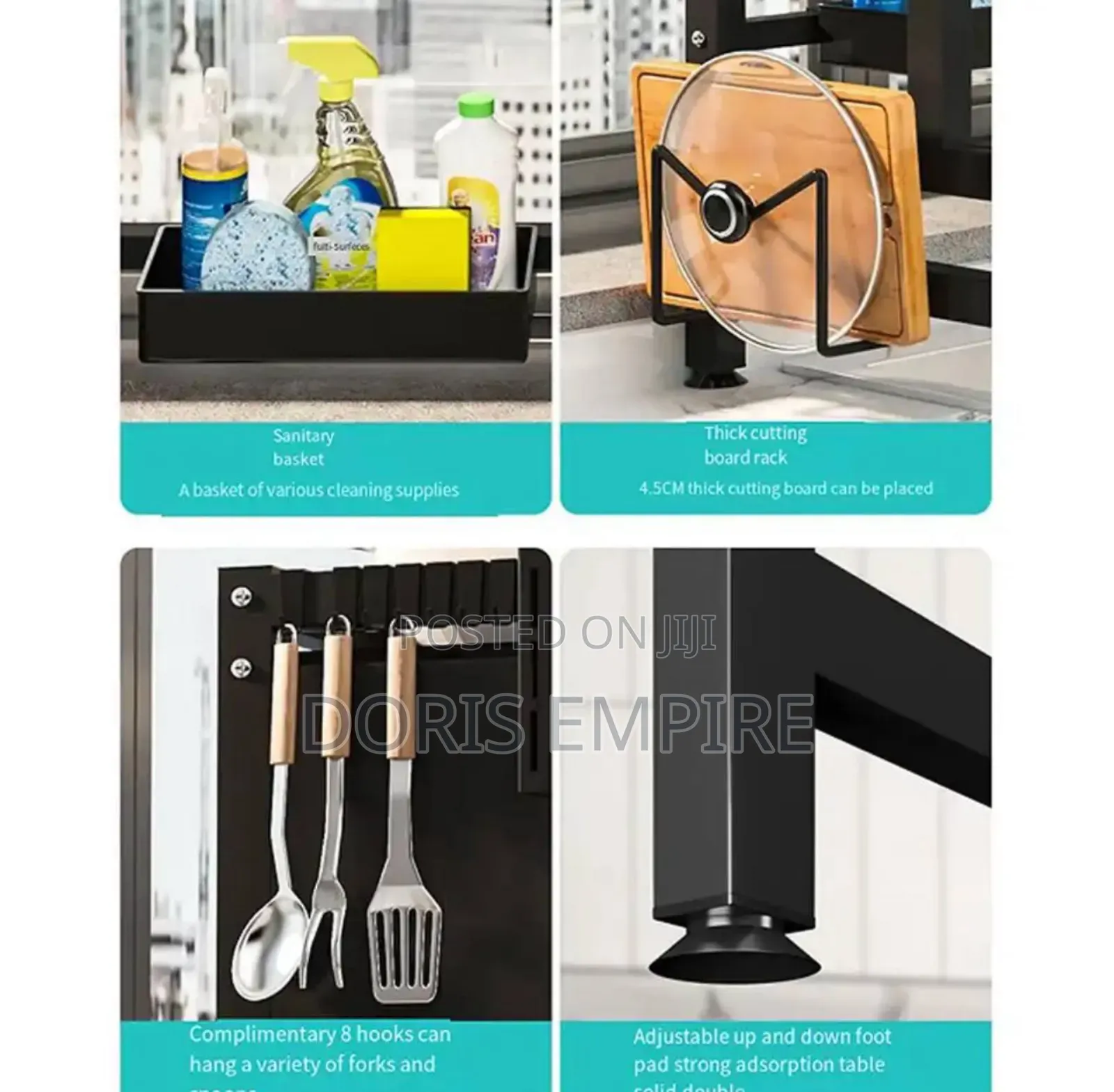 Kitchen Drain Shelf Steel Over the Sink Dish Drying Rack
