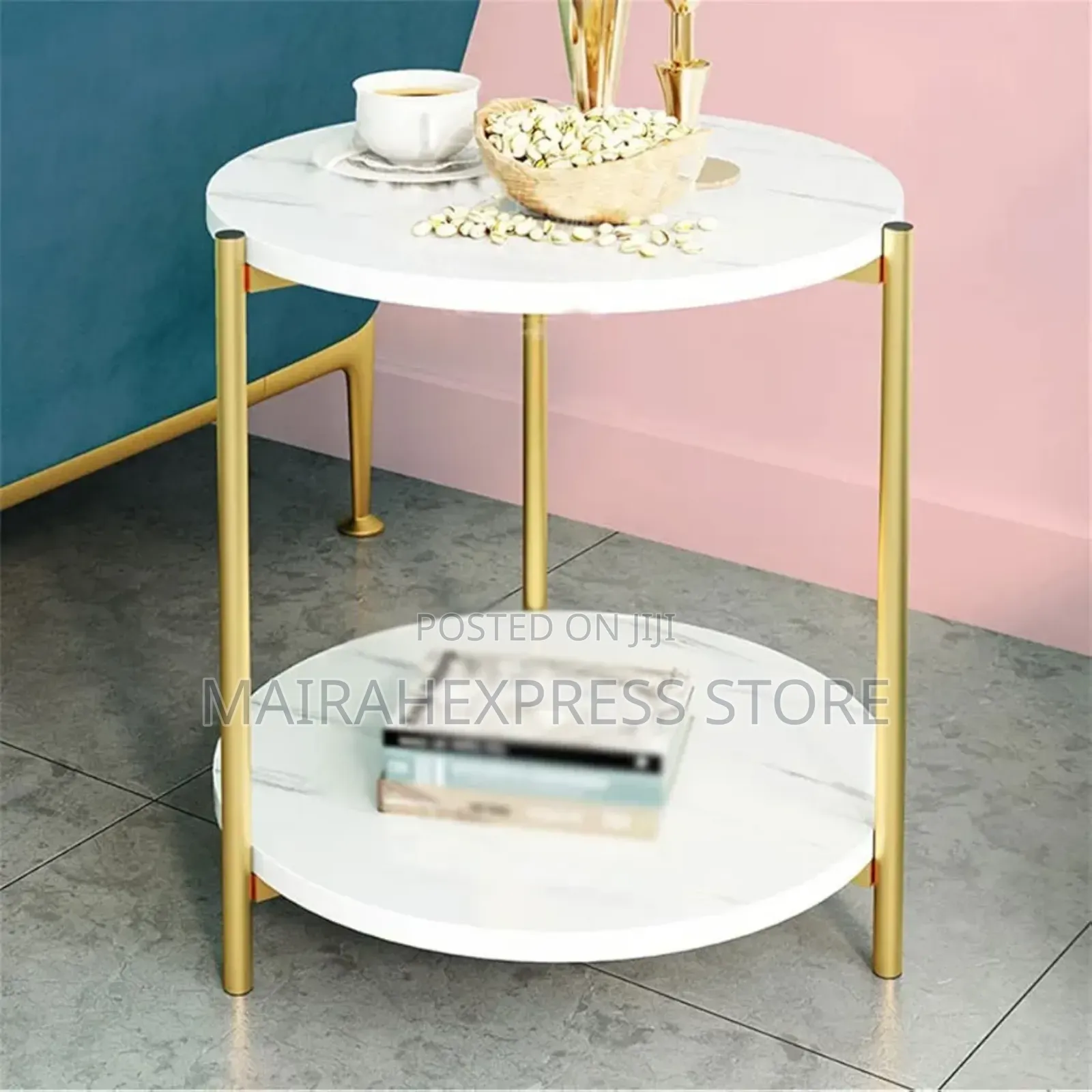 Round Marble Design Side Coffee Table L