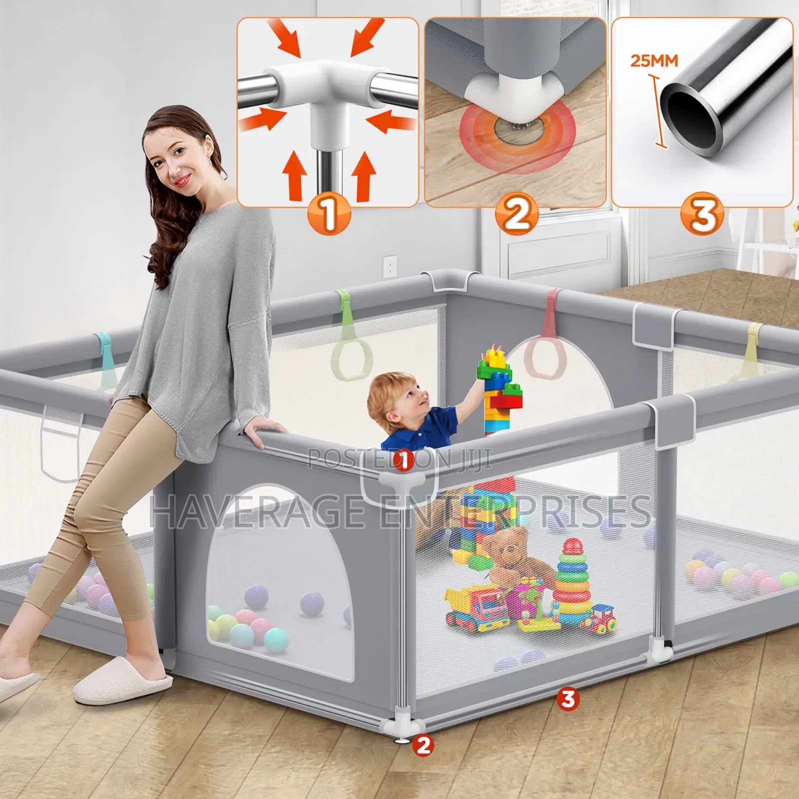 Baby Playpen With Ocean Balls 60x20×14cm