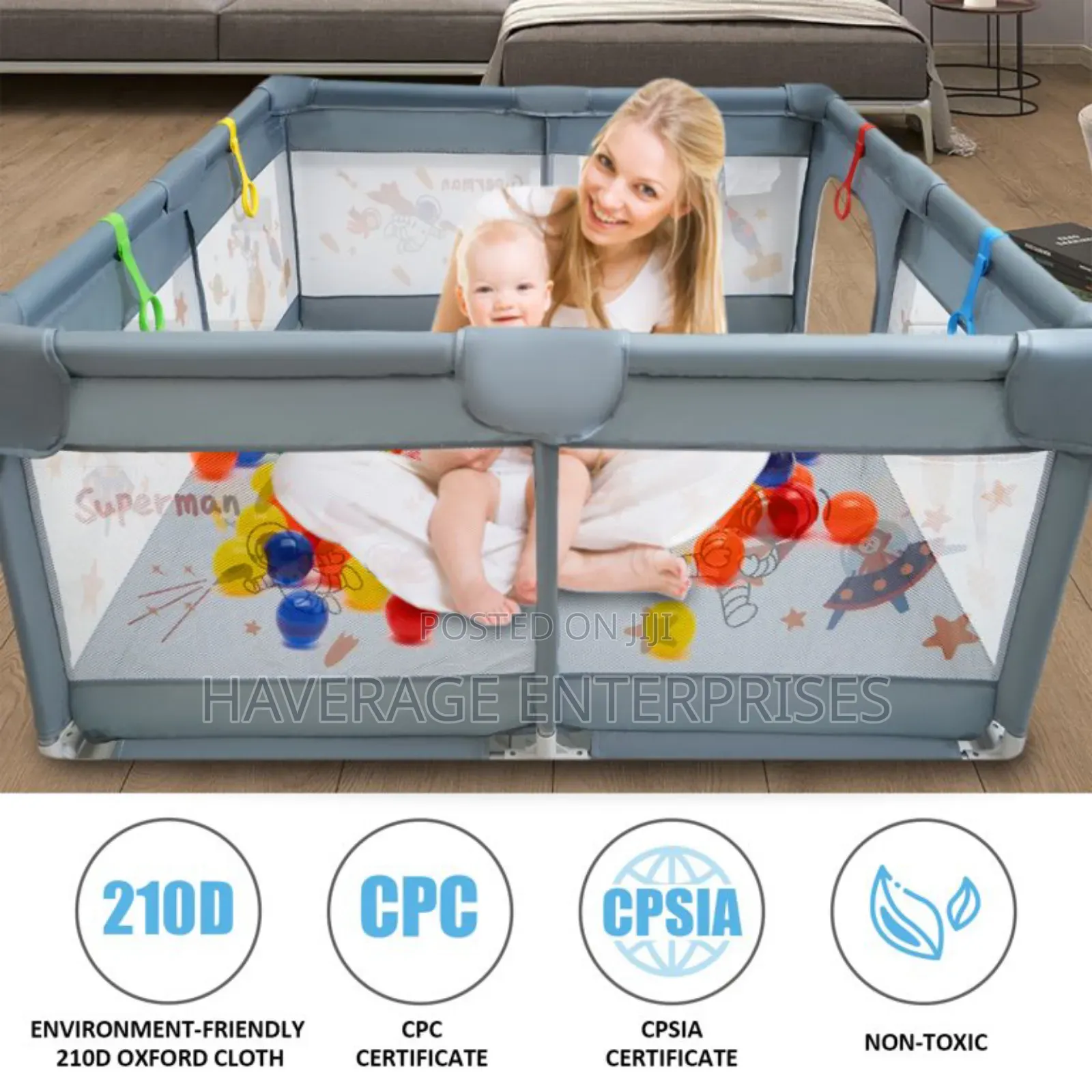 Baby Playpen With Ocean Balls 60x20×14cm